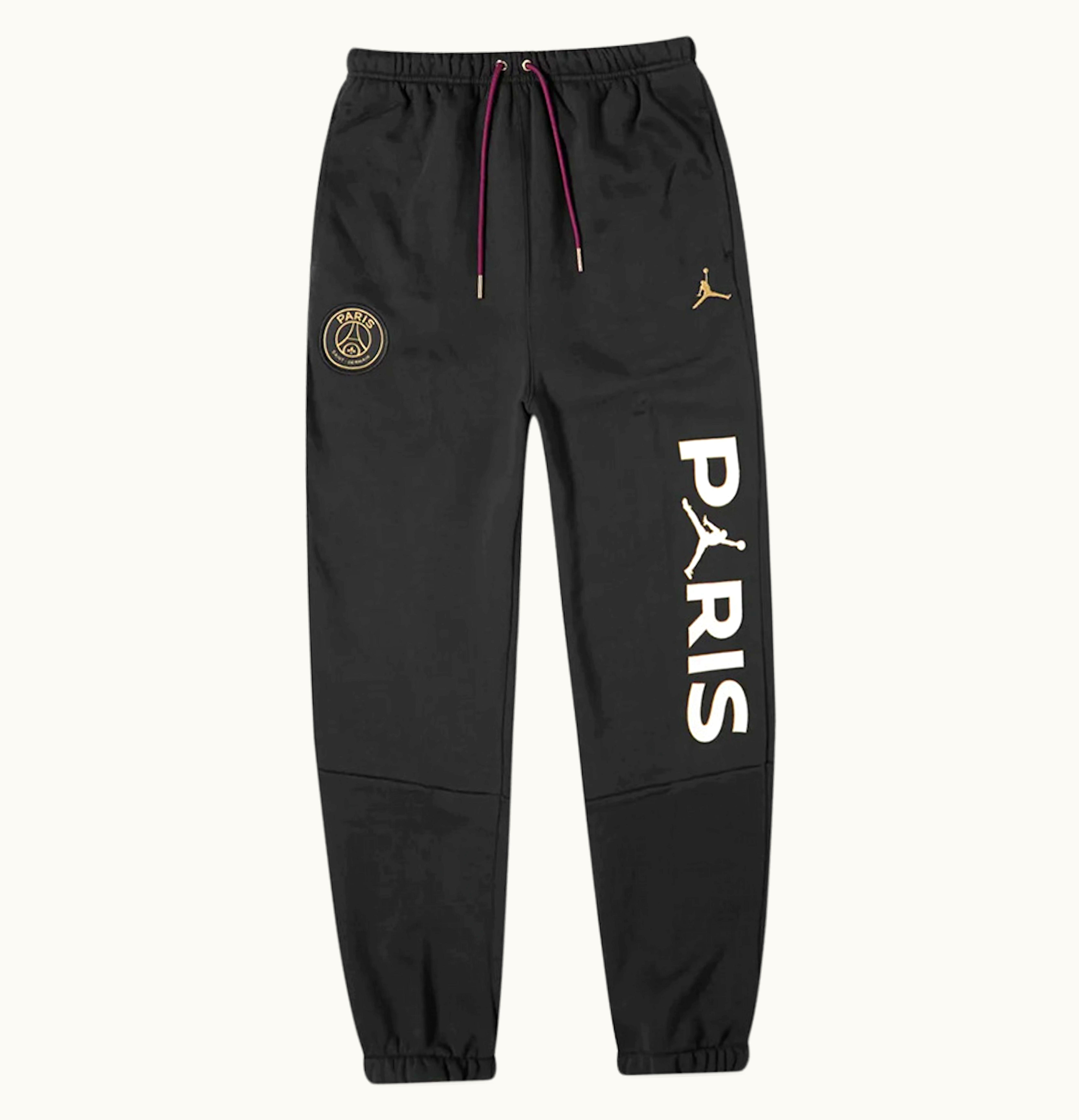 Air Jordan Air Jordan x Paris Saint Germain Paris Fleece Pant Black Bordeaux Gold White
