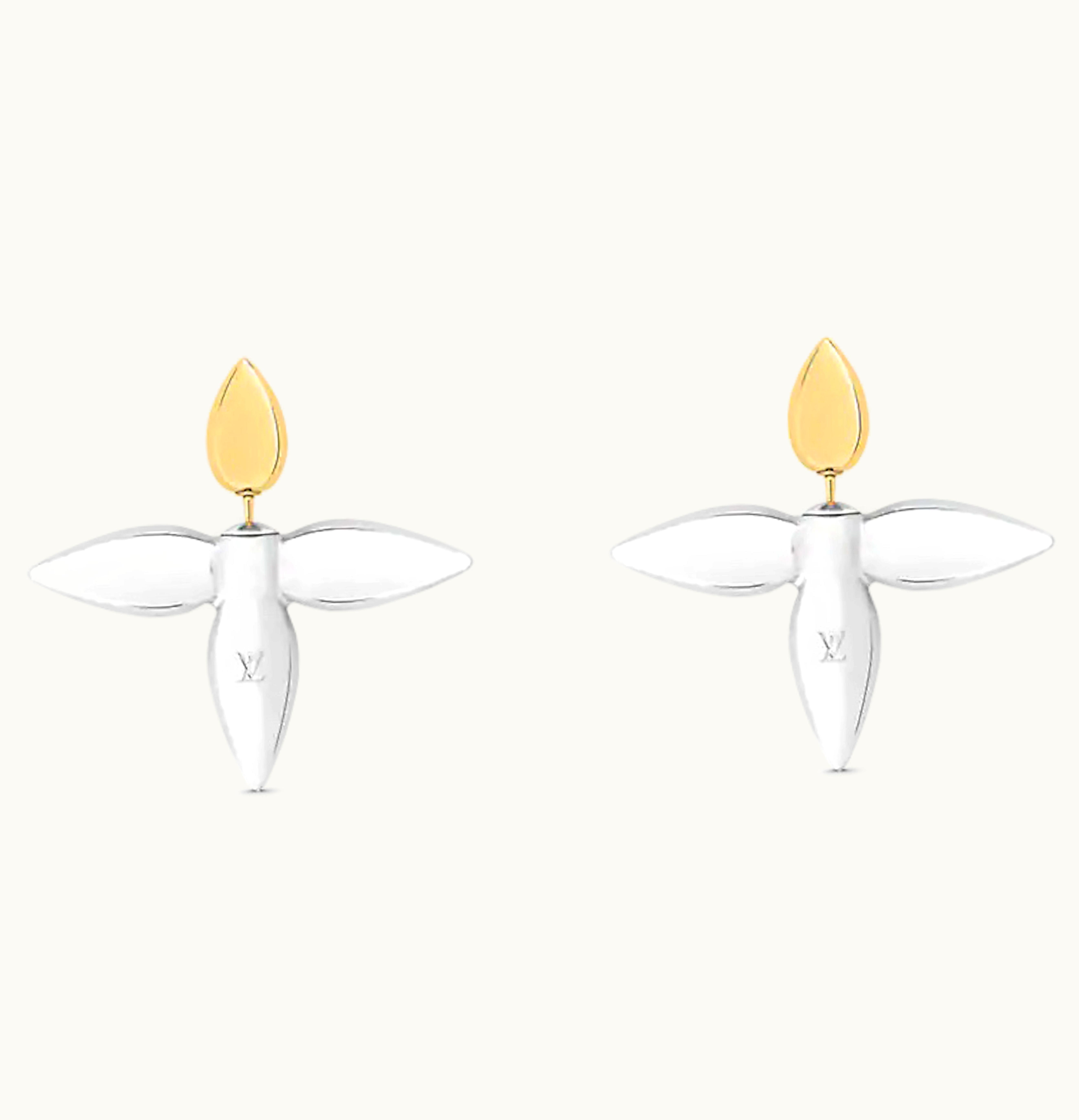 Louis Vuitton Louis Vuitton Louisette Macro Earrings Gold Silver