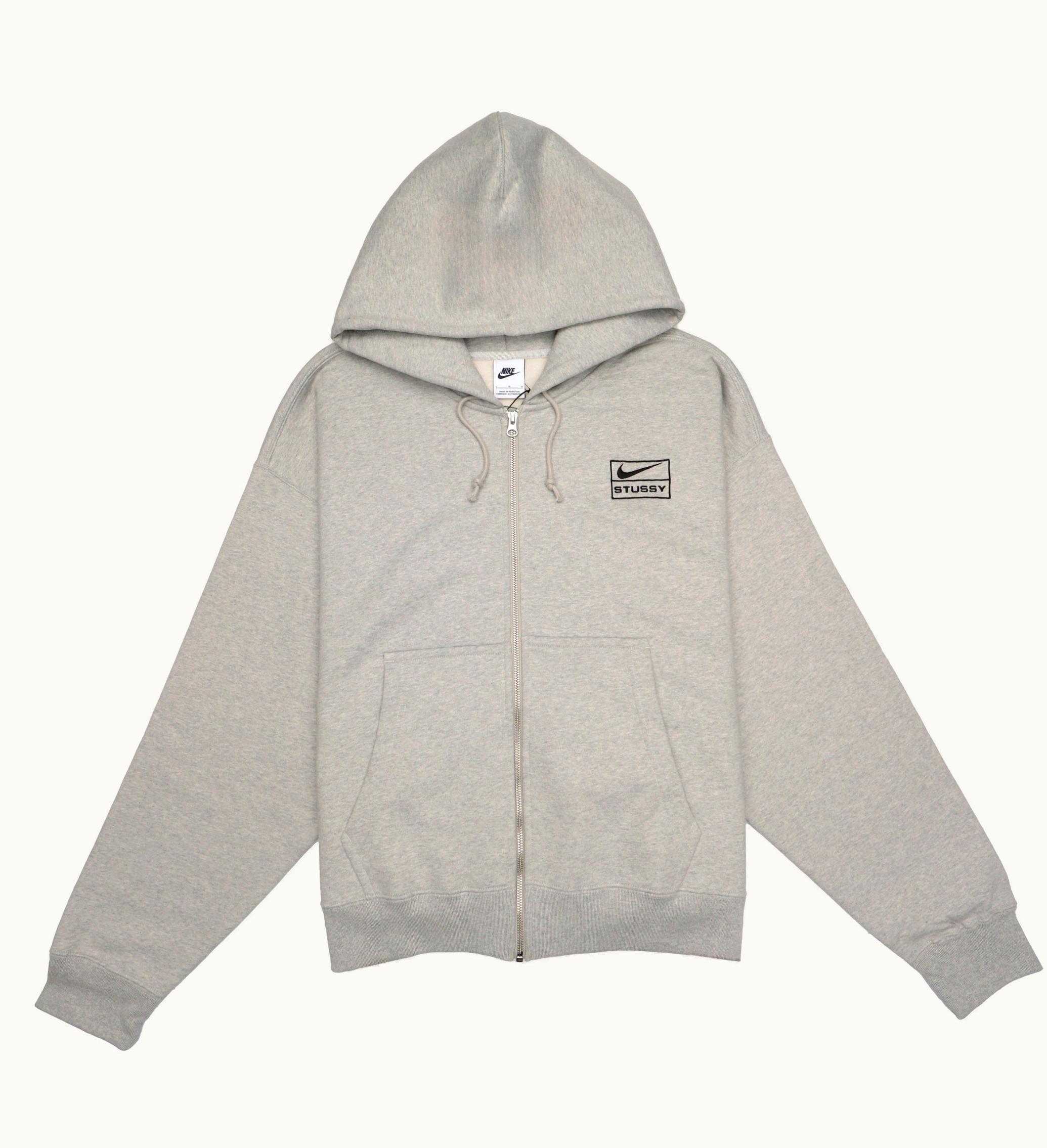 Stussy Stussy X Nike Fleece Zip Hoodie Grey Heather
