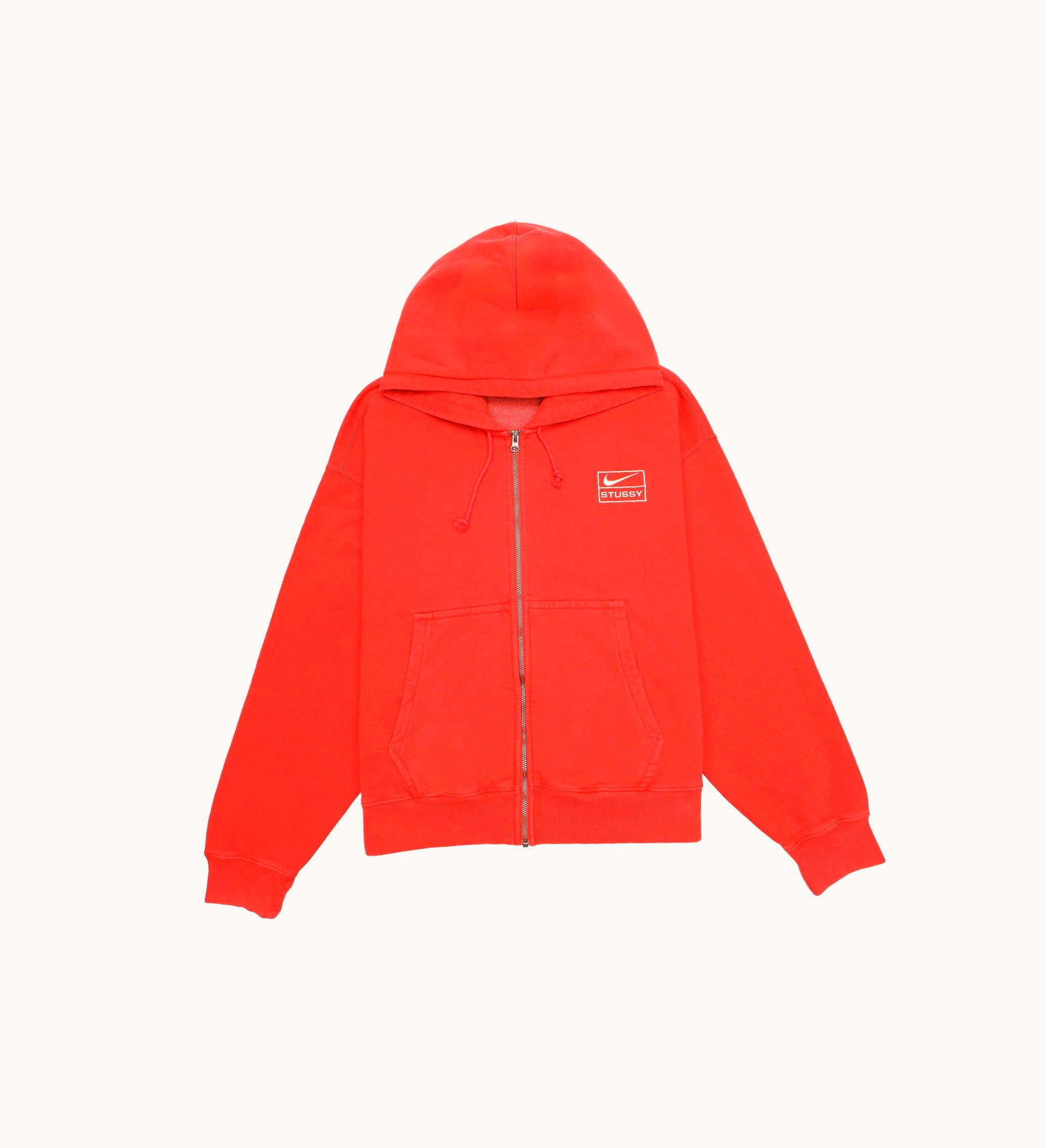 Stussy Stussy X Nike Pigment Dyed Fleece Zip Hoodie Habanero Red