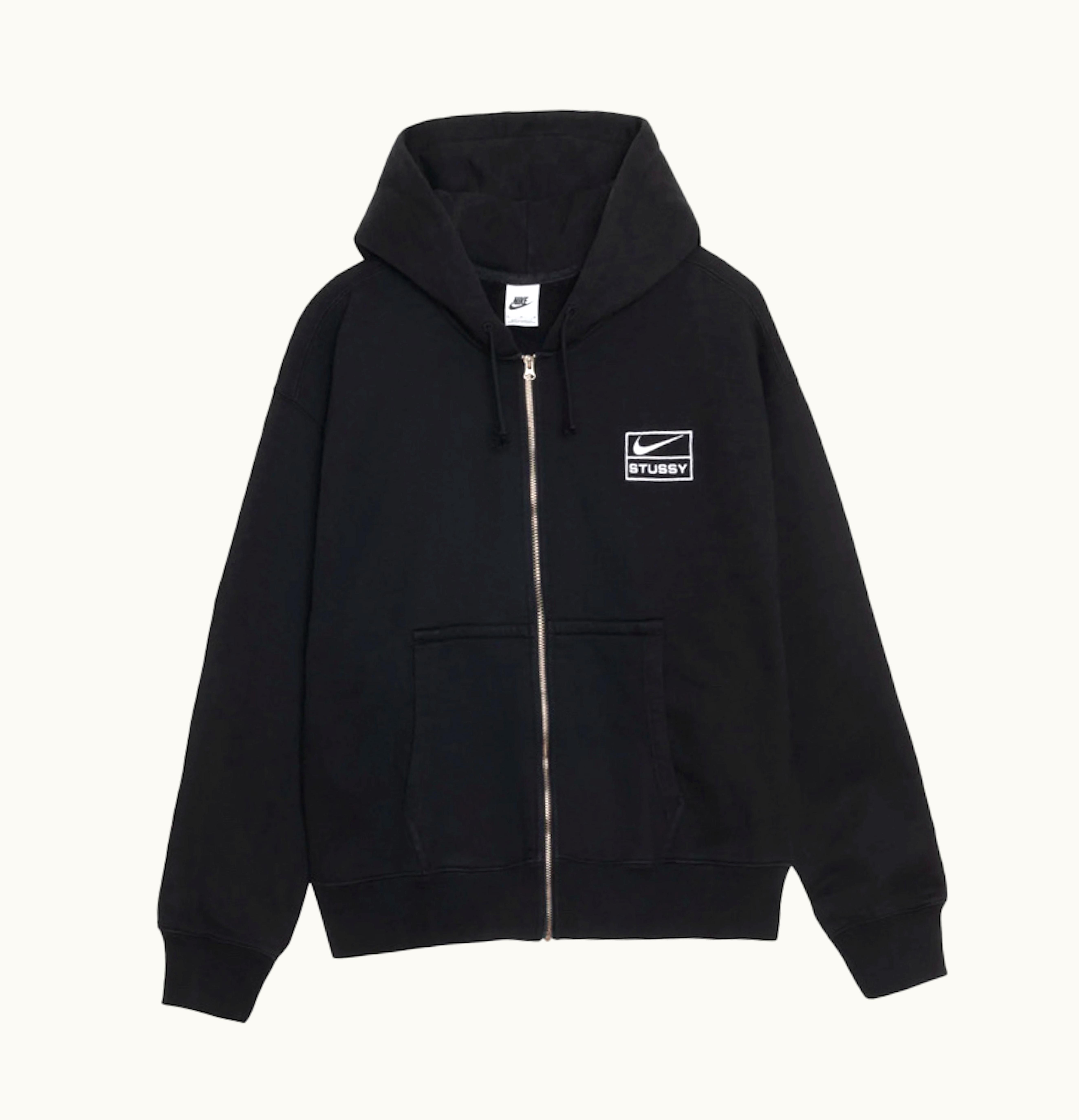 Stussy Stussy X Nike Stone Washed Fleece Zip Hoodie Asia Sizing Black