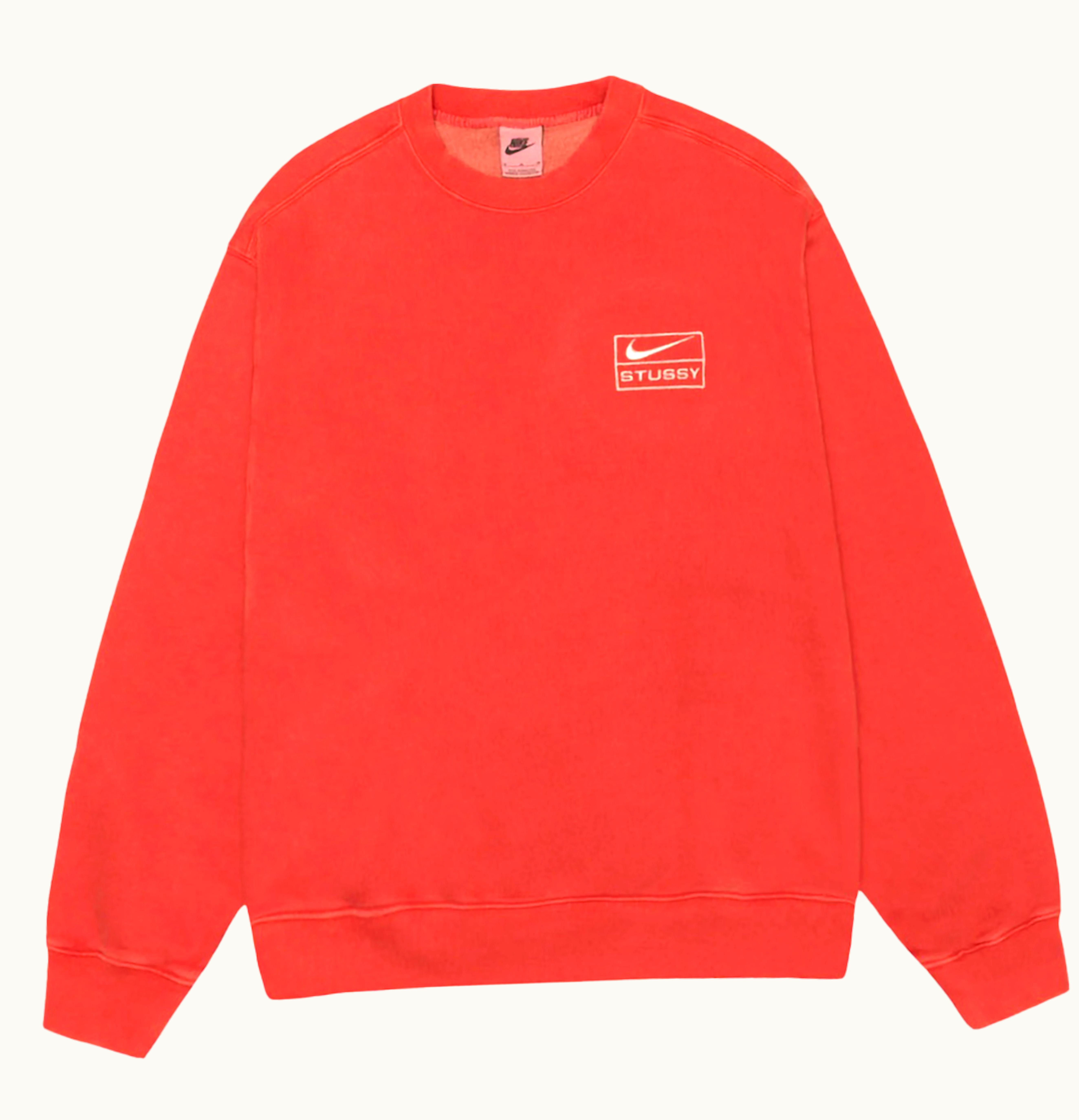 Stussy Stussy X Nike Pigment Dyed Fleece Crew Habanero Red