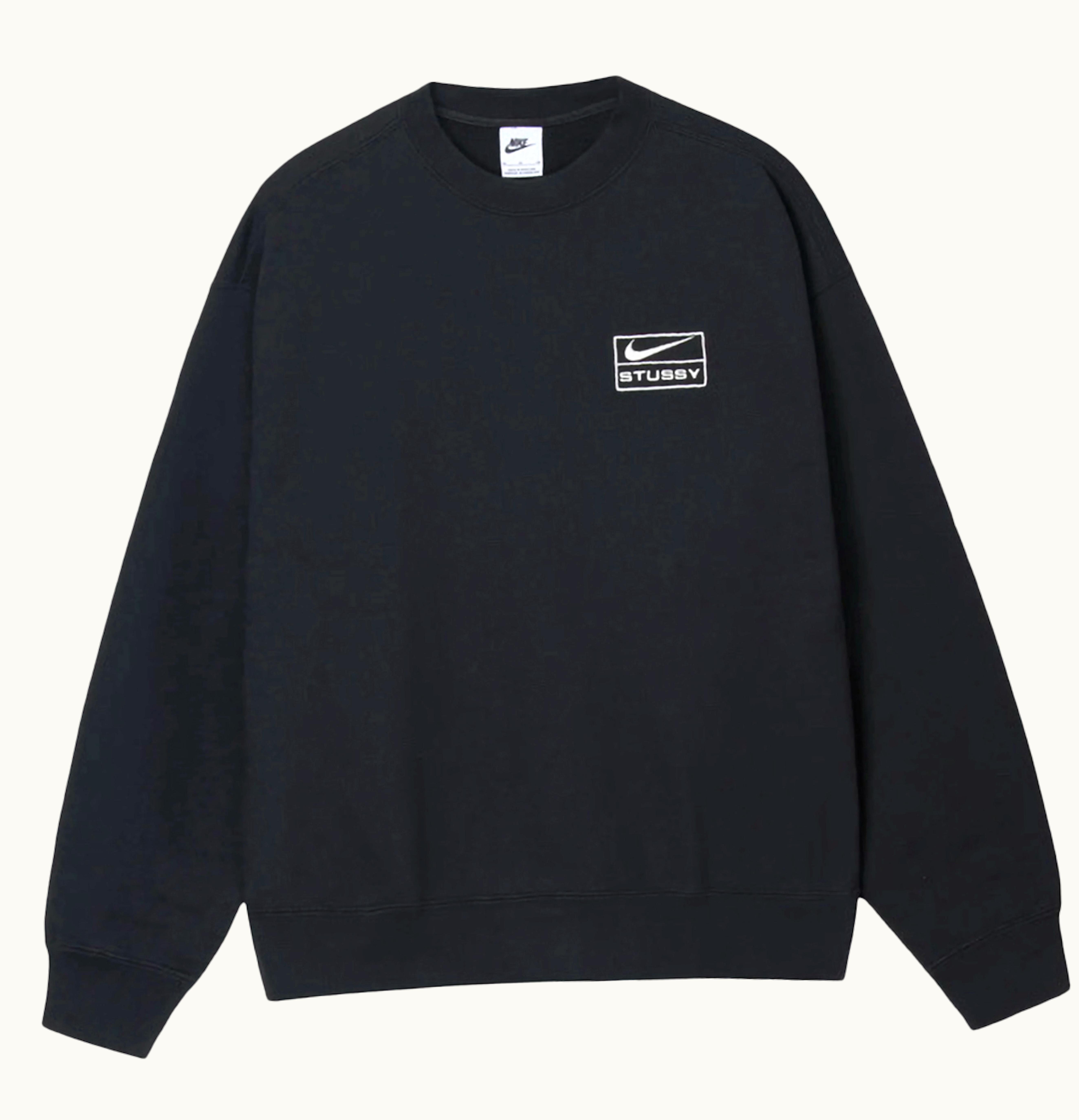 Stussy Stussy X Nike Stone Washed Fleece Crew Black