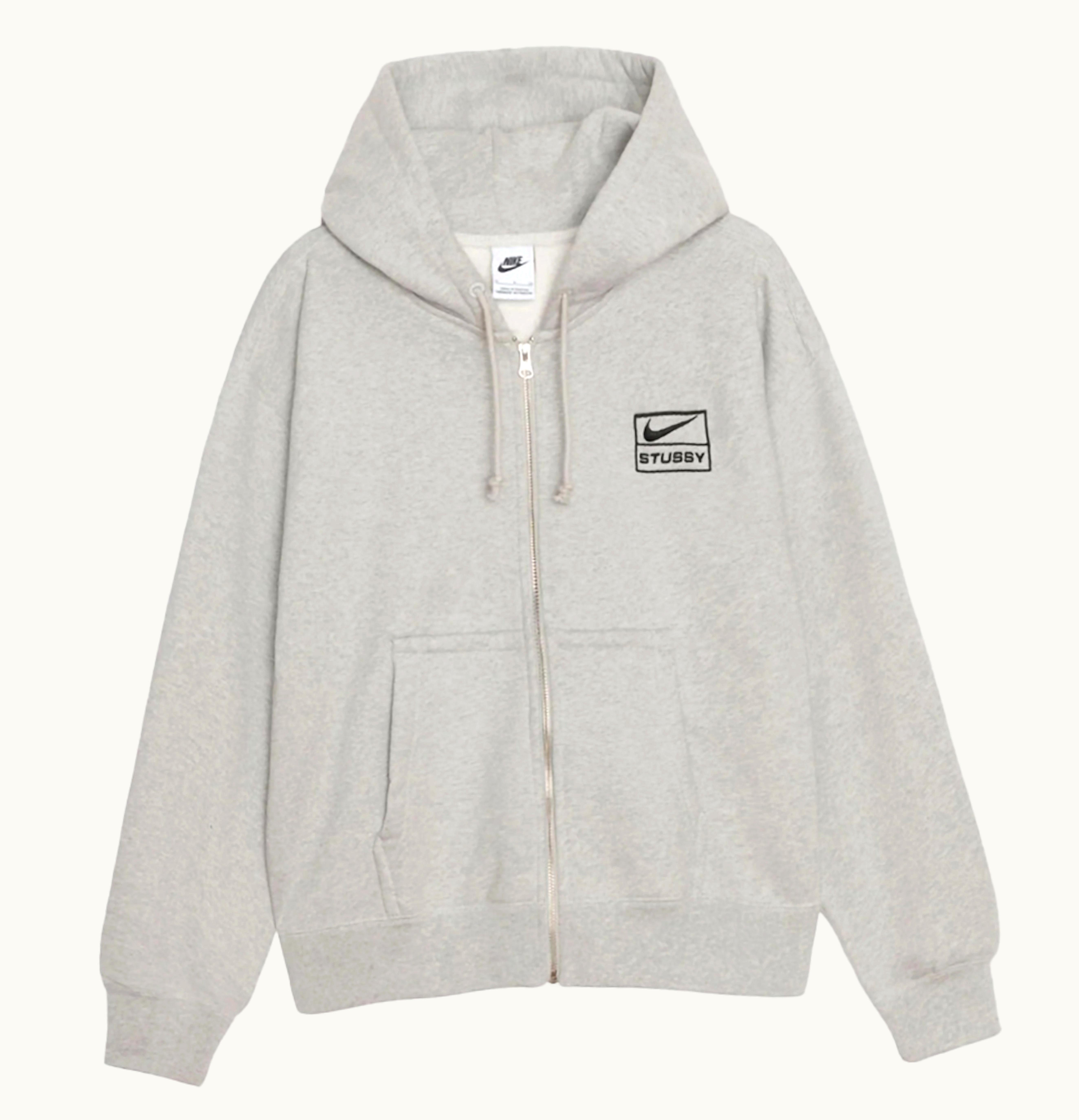Stussy Stussy X Nike Fleece Zip Up Hoodie Asia Sizing FW23 Grey