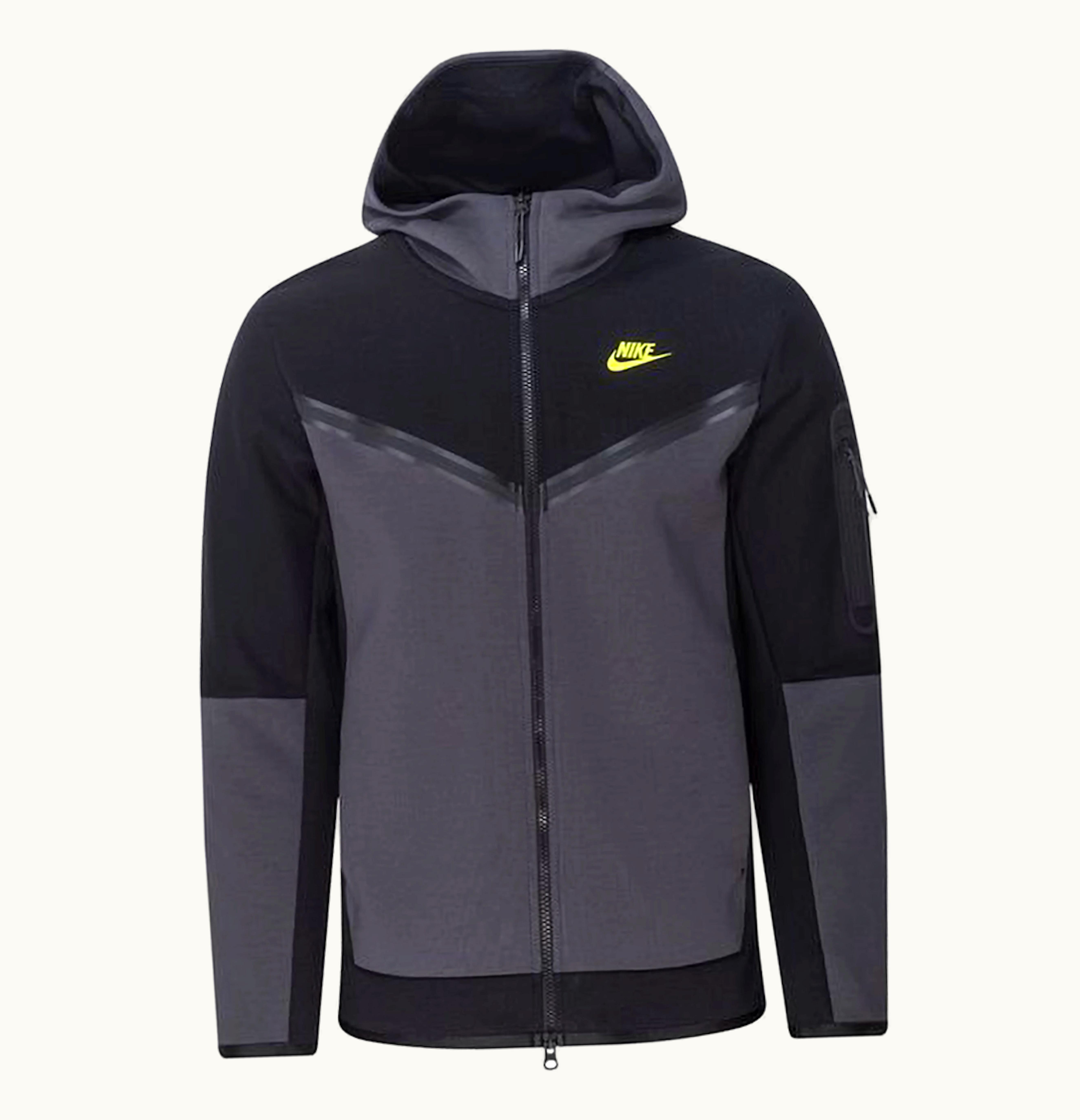 Nike Nike Sportswear Tech Fleece Full Zip Hoodie Black Volt