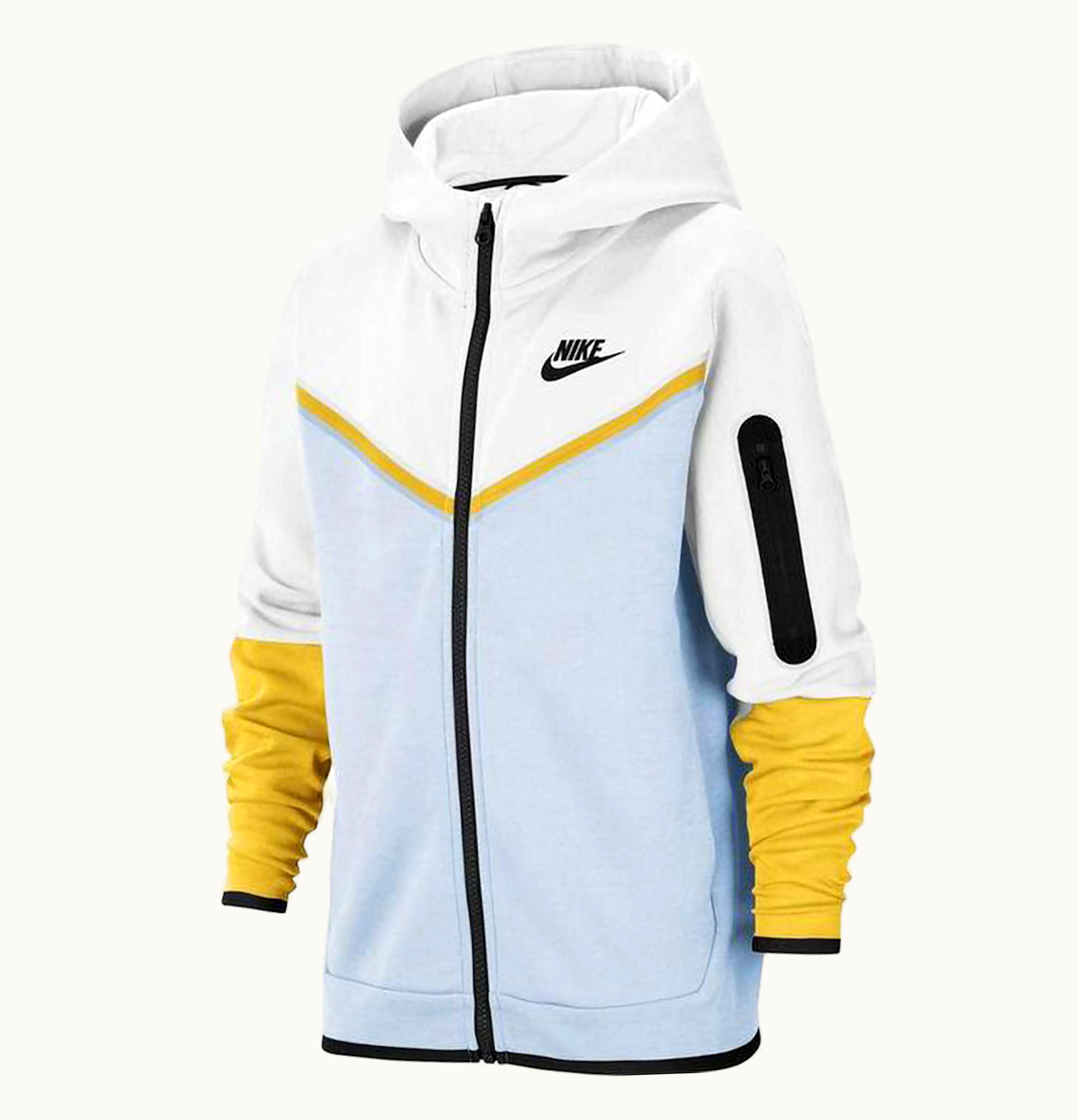 Nike Nike Sportswear Kids Tech Fleece Hoodie White Cloud Grey Cyber Yellow