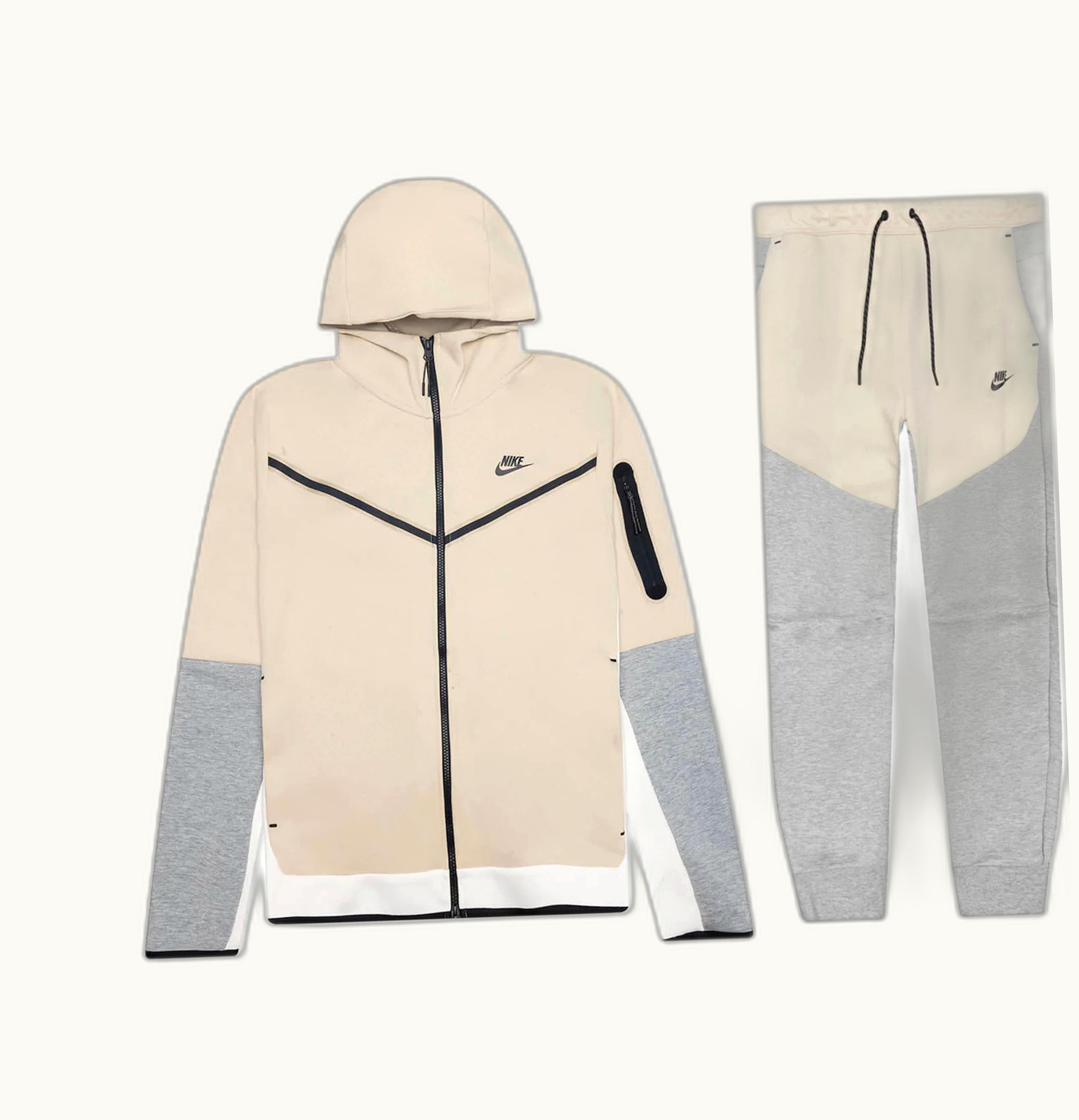 Nike Nike Sportswear Tech Fleece Full Zip Hoodie Joggers Set Dark Heather Grey Rattan Black