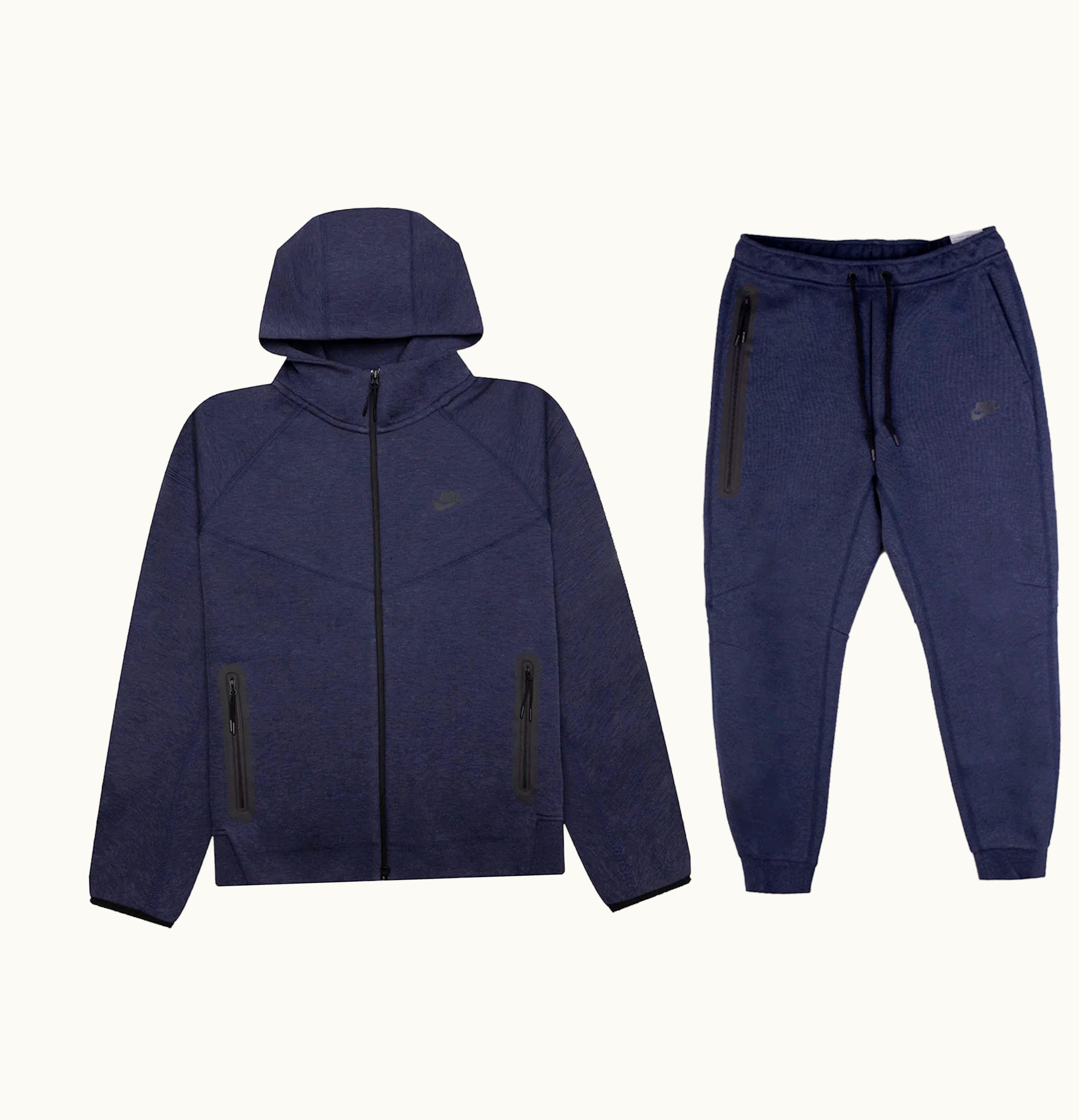 Nike Nike Sportswear Tech Fleece Windrunner Full Zip Hoodie Joggers Set Obsidian Heather Black