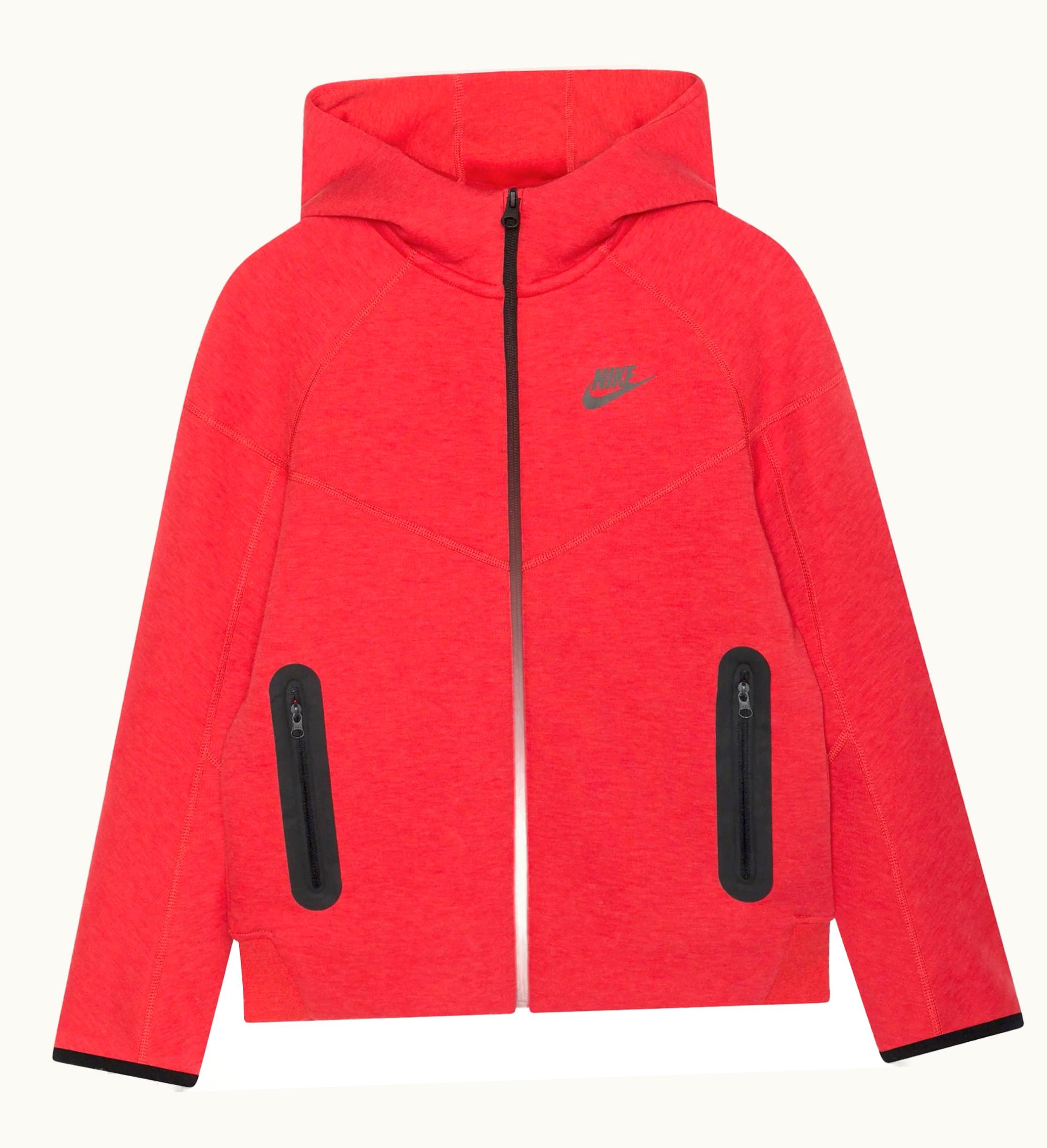 Nike Nike Sportswear Tech Fleece Windrunner Full Zip Hoodie Light University Red Heather Black