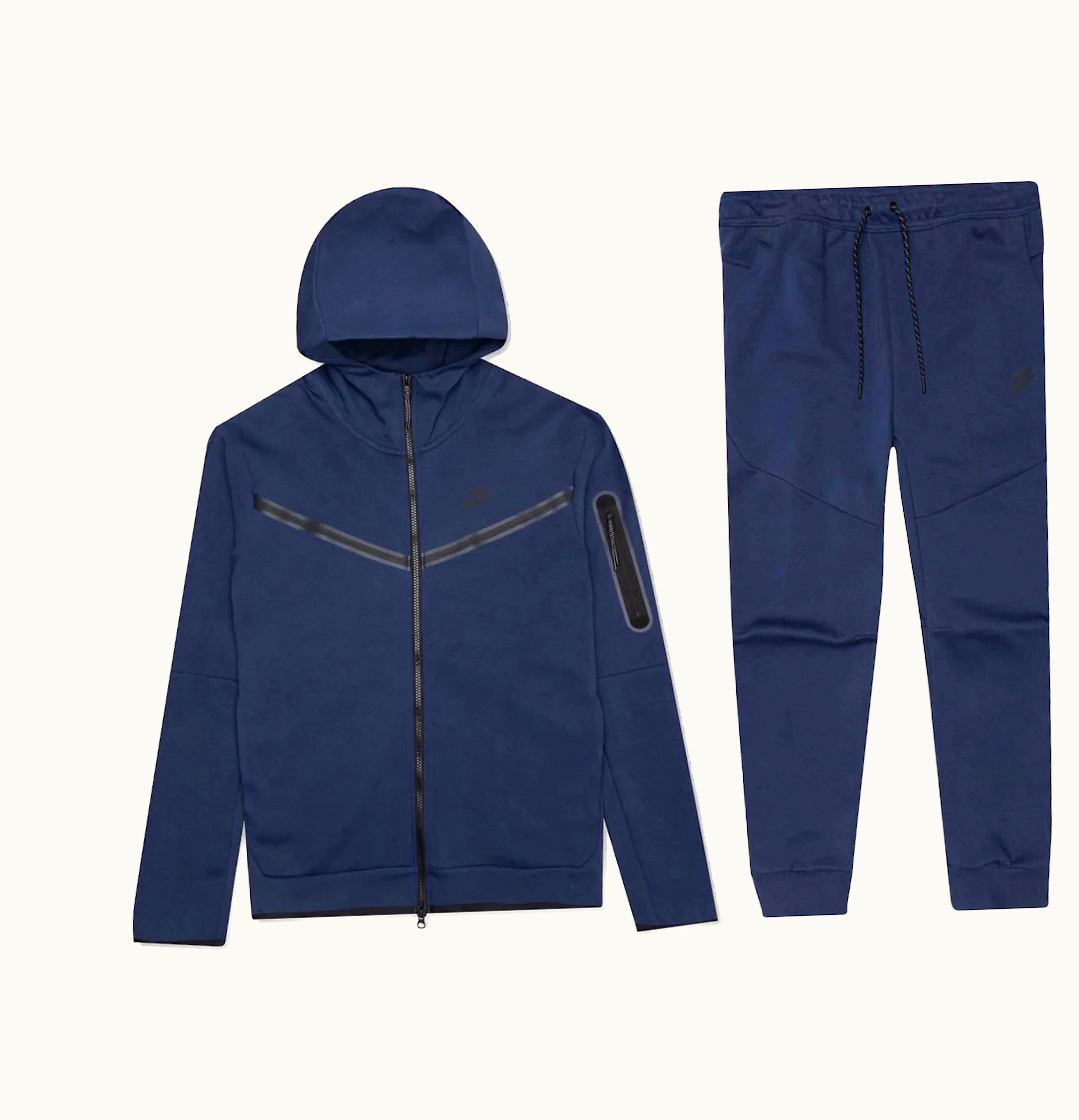Nike Nike Sportswear Kids Tech Fleece Full Zip Hoodie Joggers Set Navy Black