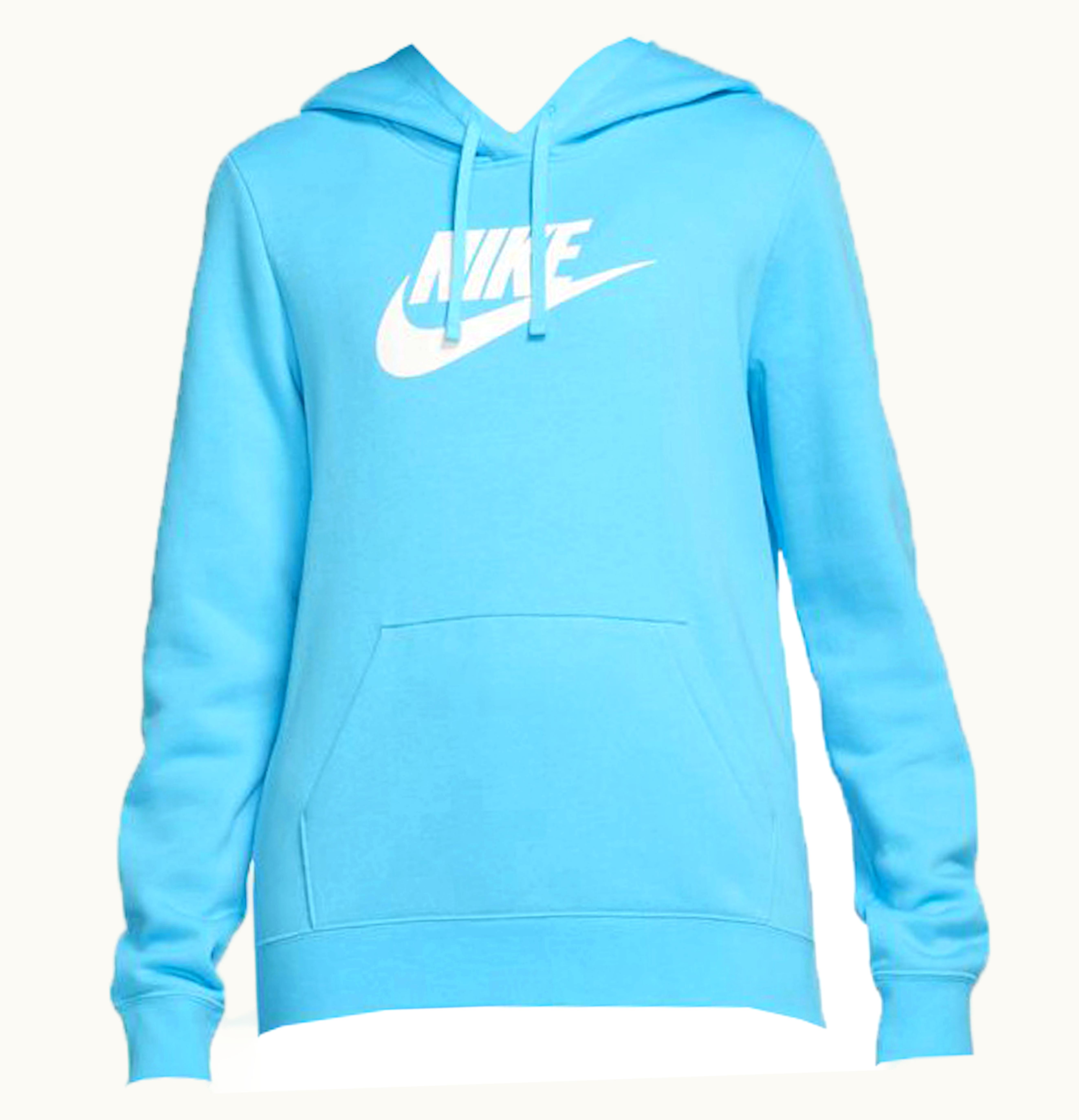 Nike Nike Sportswear Womens Club Fleece Full Zip Hoodie Baltic Blue White