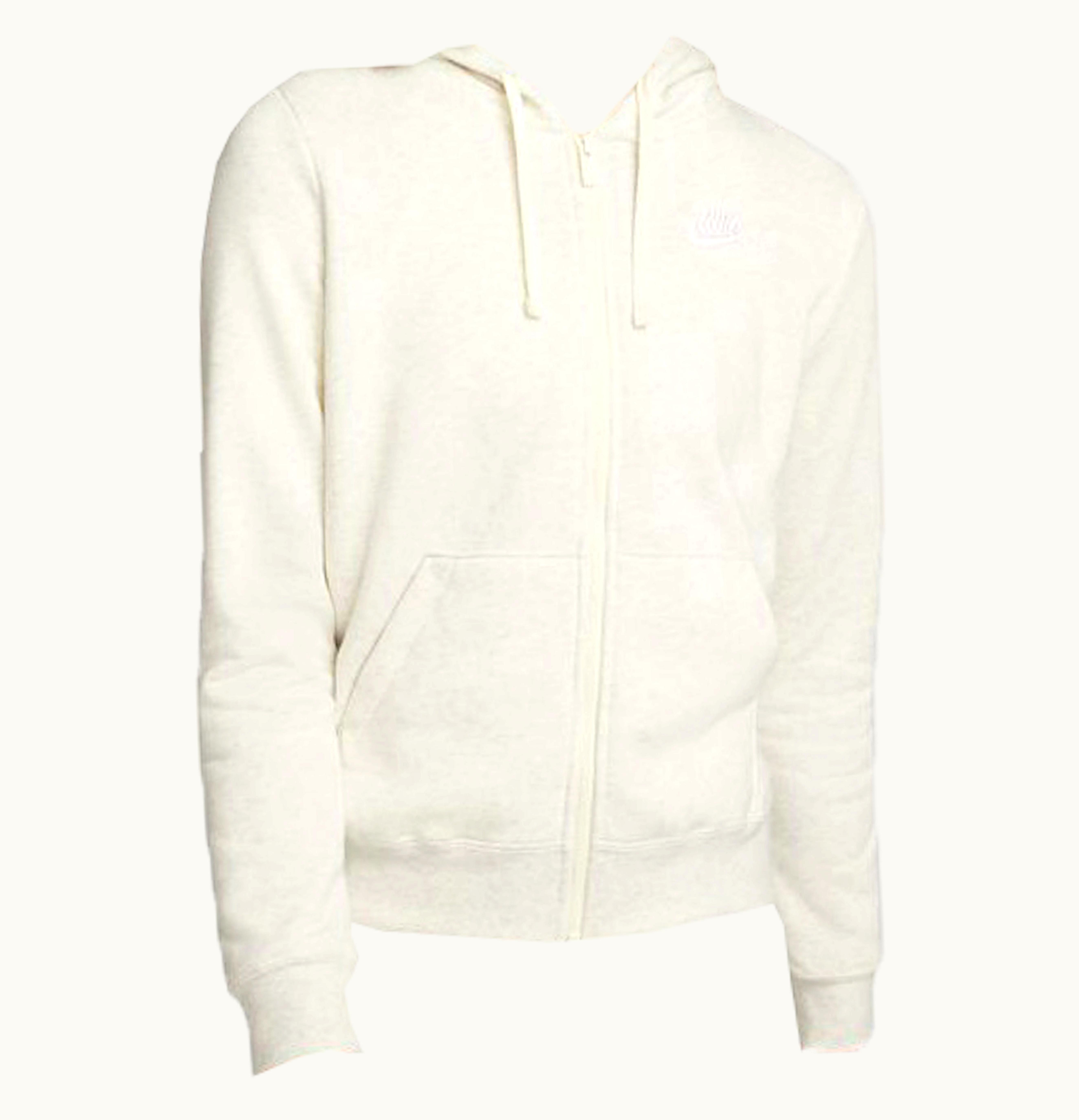Nike Nike Sportswear Womens Club Fleece Full Zip Hoodie Oatmeal Heather White