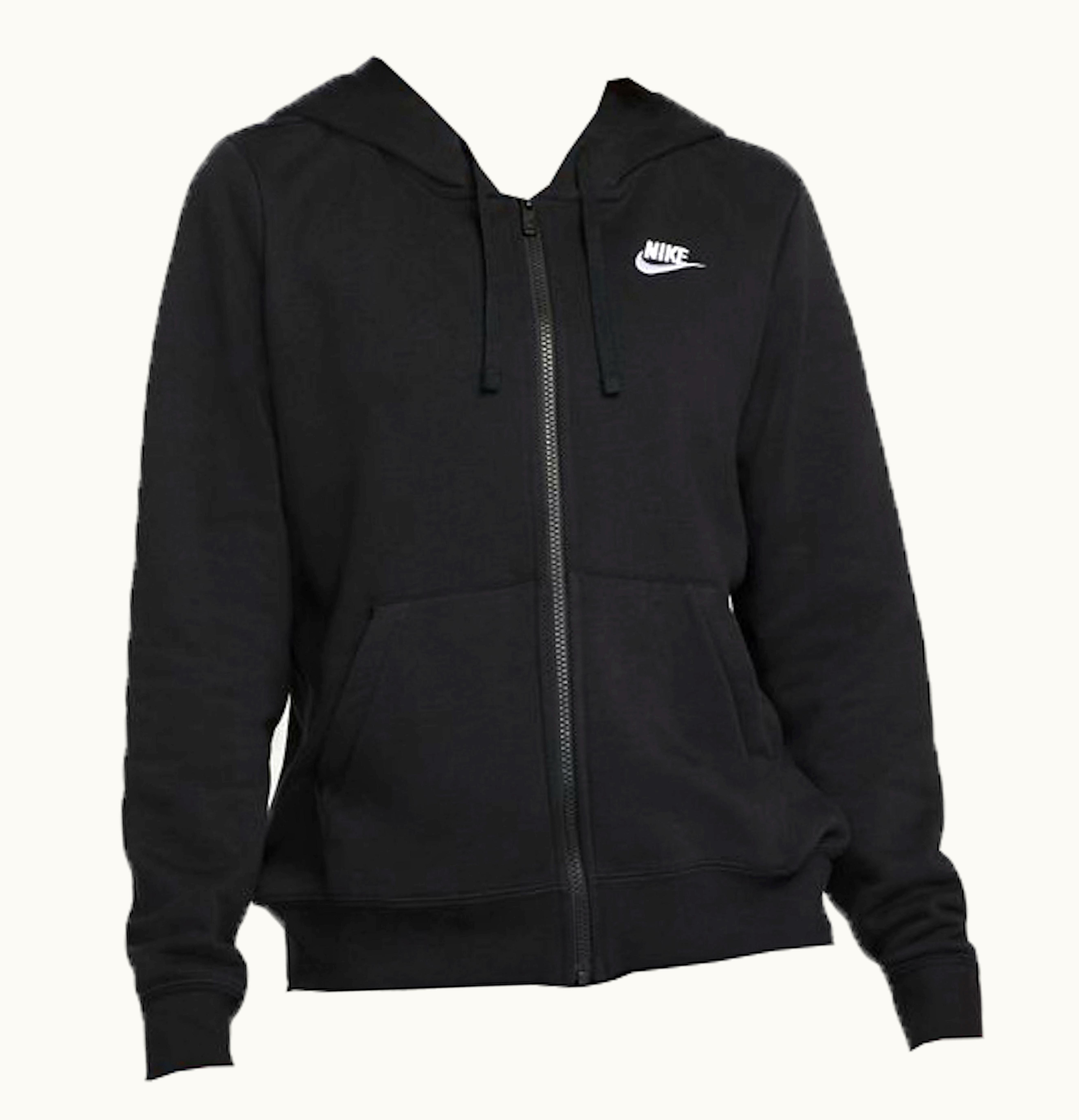 Nike Nike Sportswear Womens Club Fleece Full Zip Hoodie Black White
