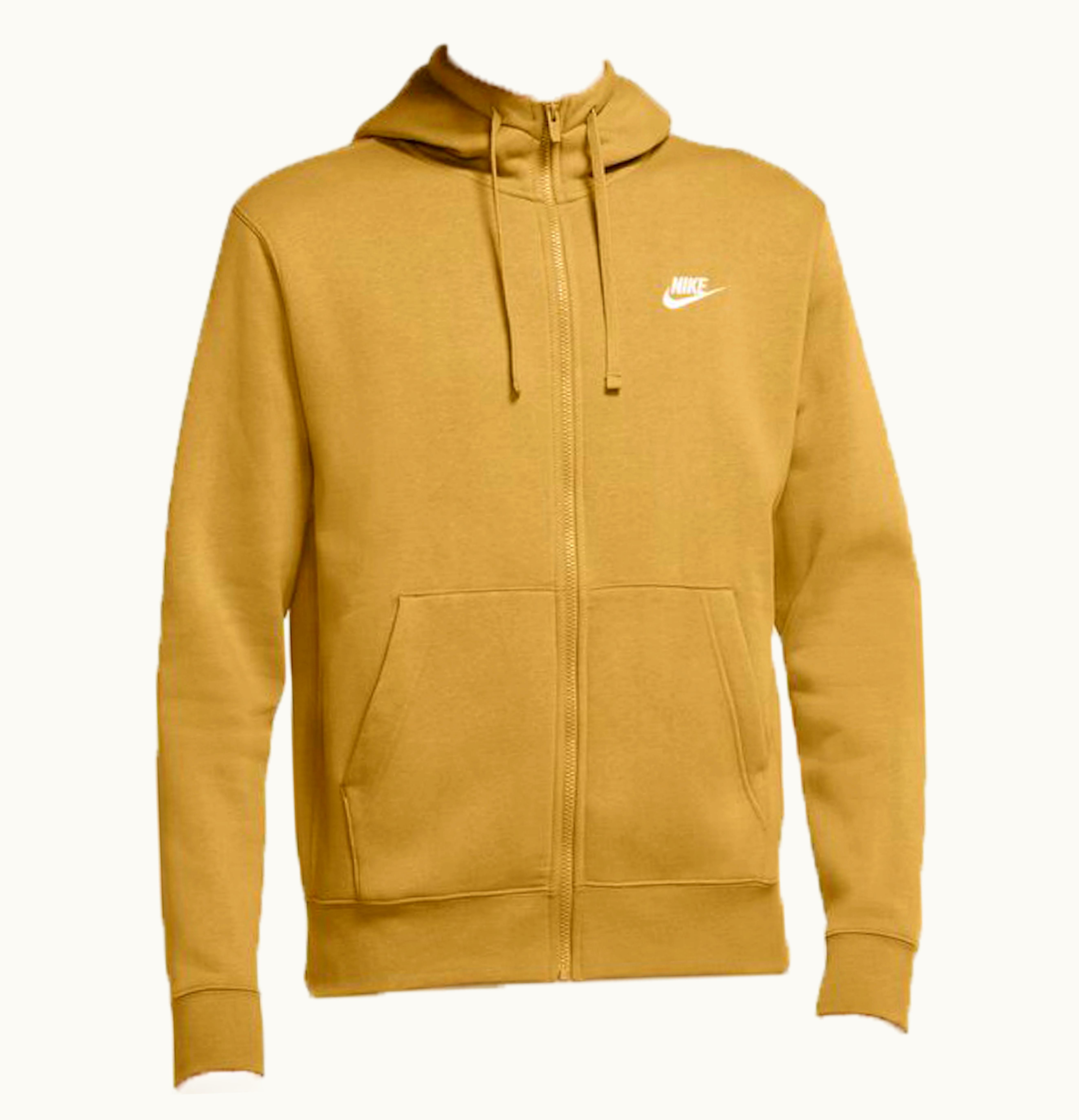 Nike Nike Sportswear Club Fleece Full Zip Hoodie Wheat Gold Wheat Gold White