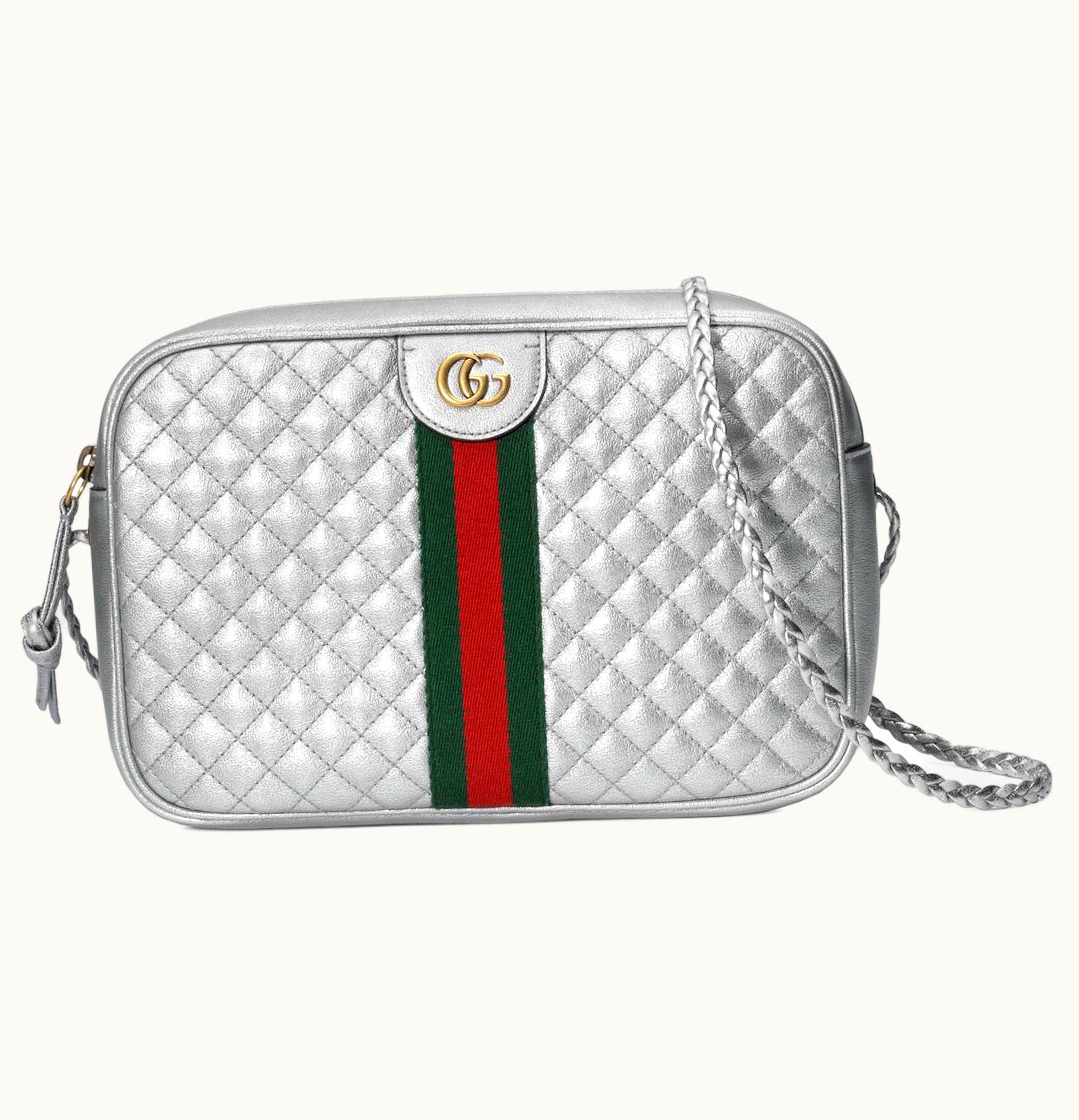 Gucci Gucci Laminated Shoulder Bag Small Silver