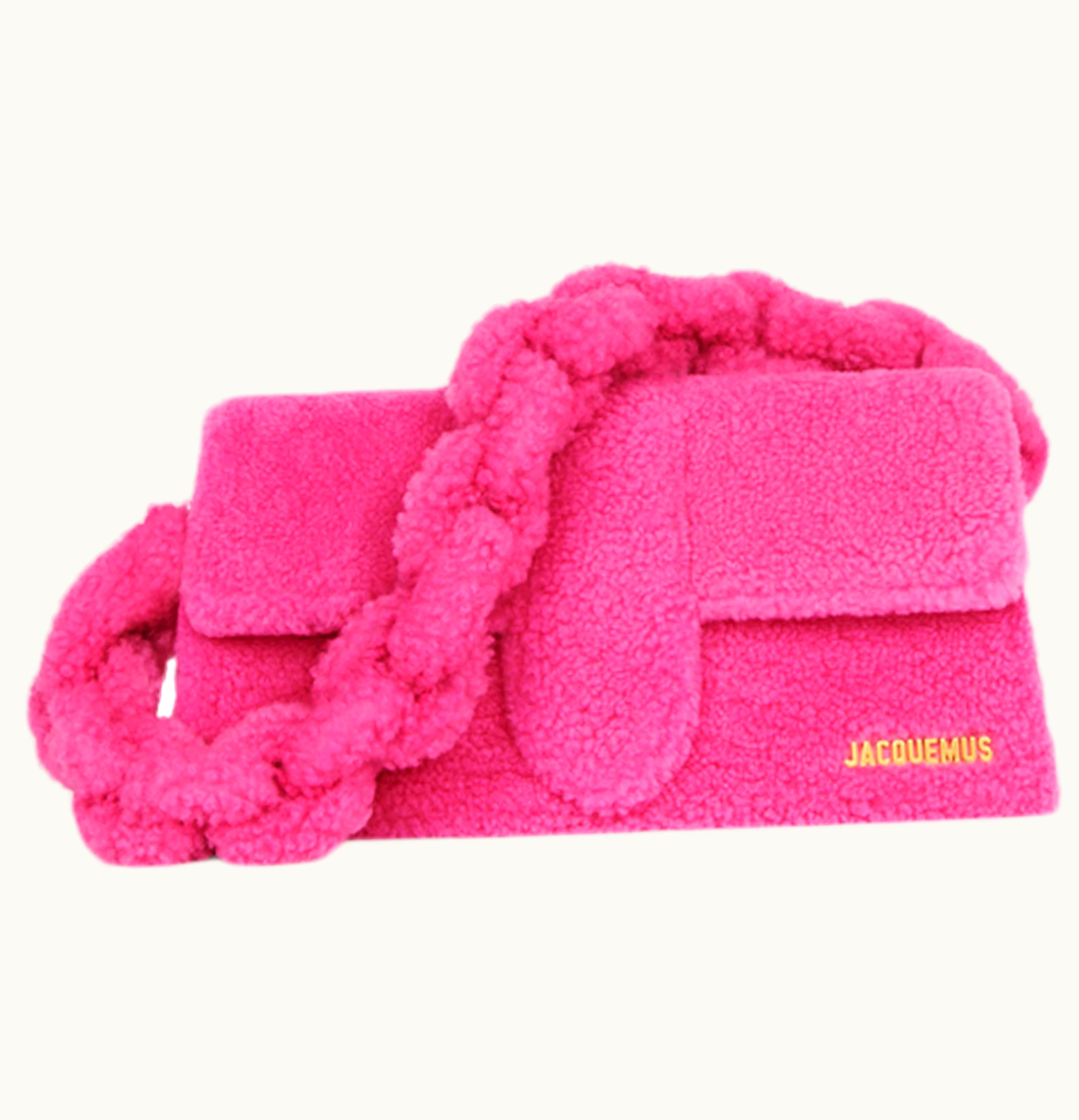 Jacquemus Jacquemus Le Bambidou Shearling Flap Bag Pink