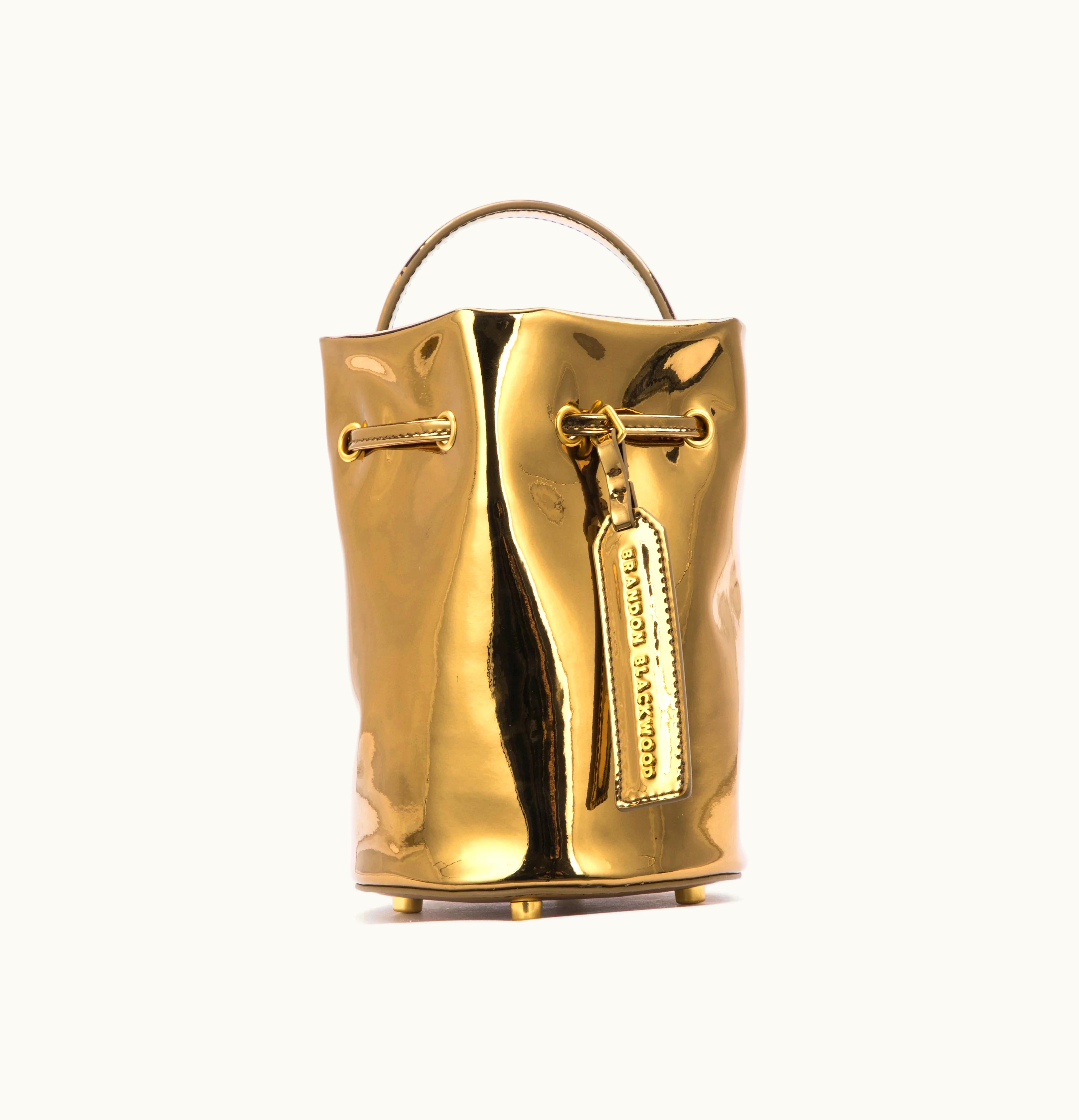 Brandon Blackwood Brandon Blackwood Kamal Bucket Bag Gold Metallic Mirror