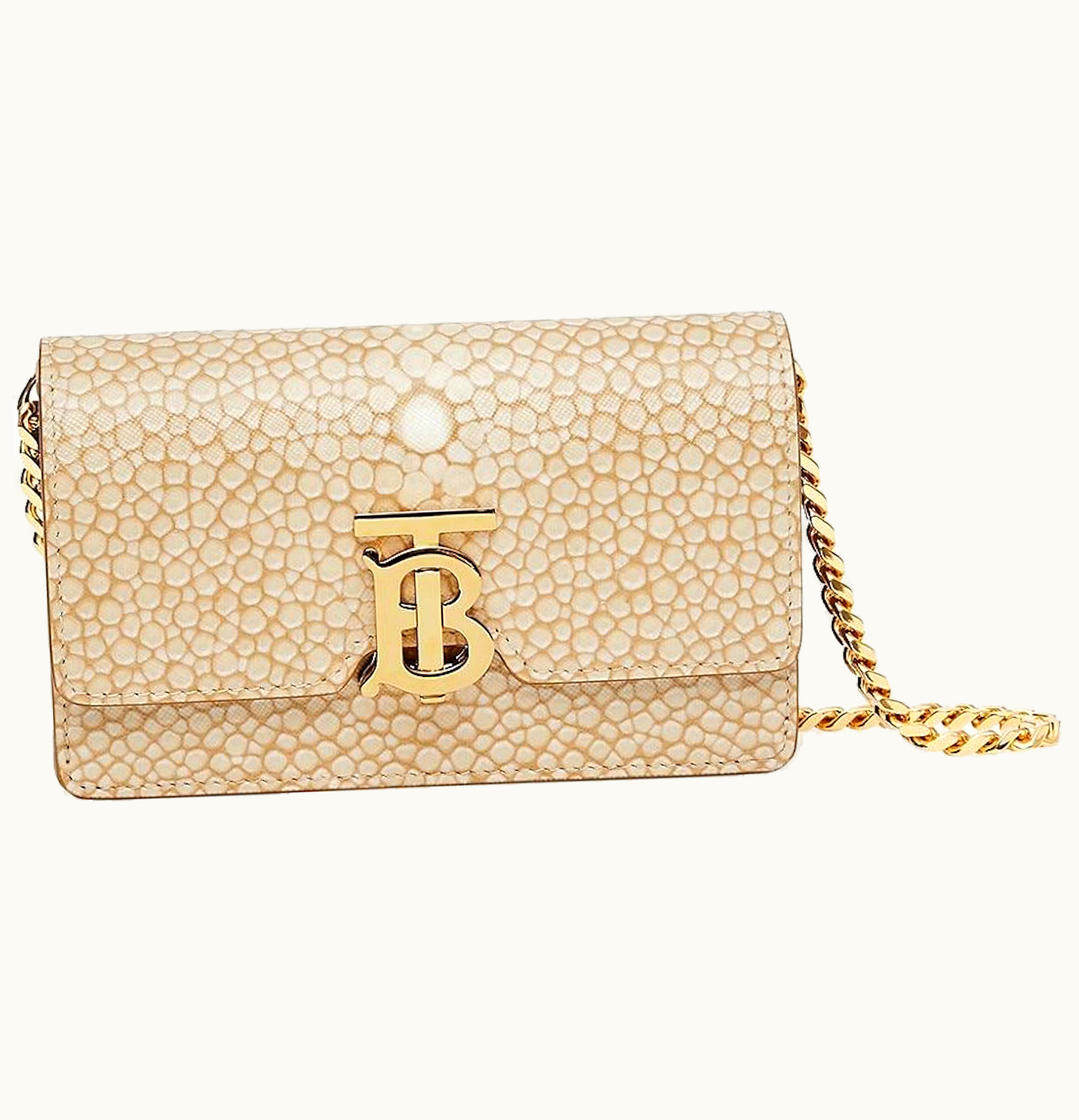 Burberry Burberry Jessie Stingray Print Shoulder Bag Gold