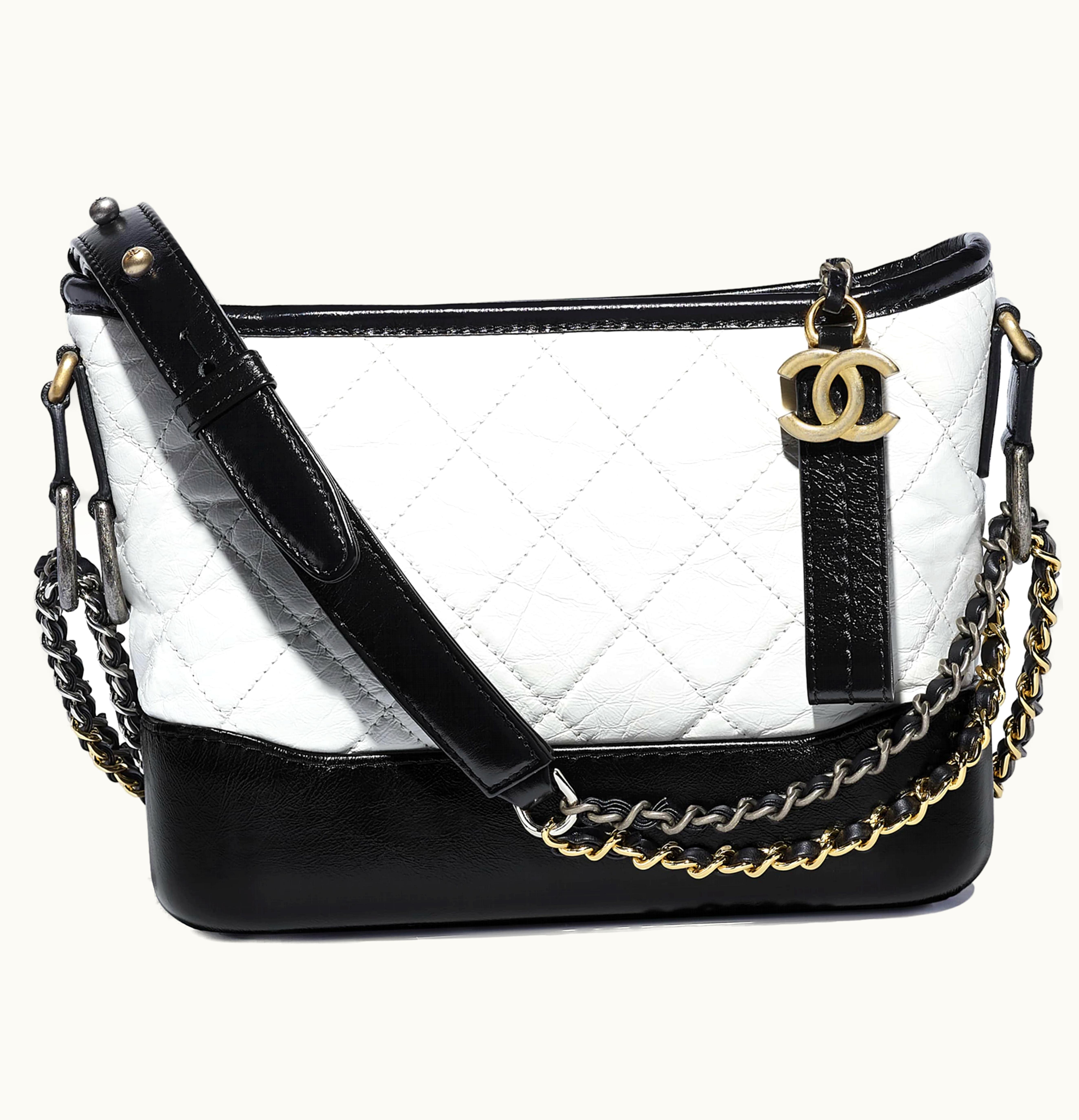 Chanel Chanel Gabrielle Hobo Bag Small Black White 1