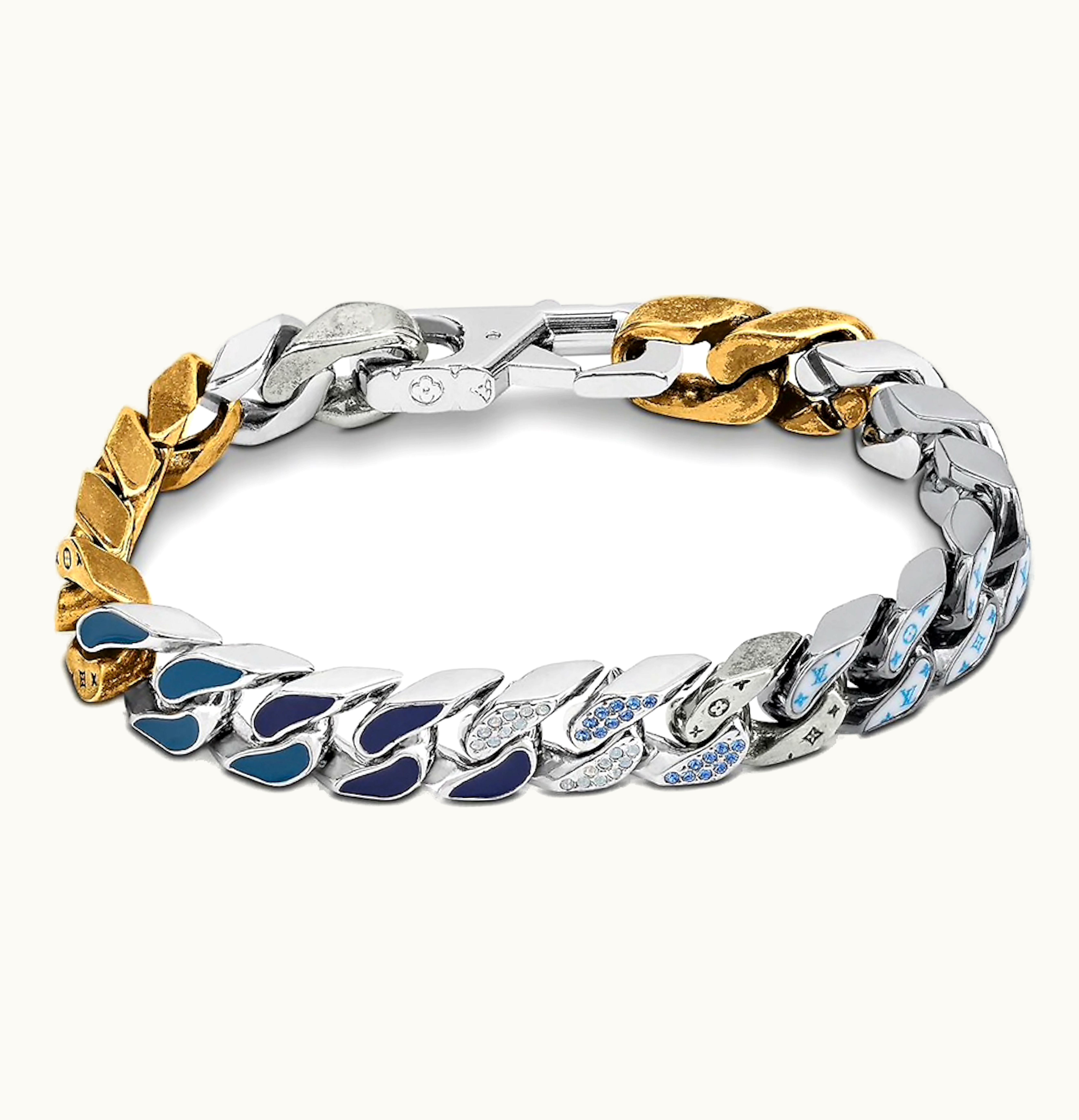 Louis Vuitton Louis Vuitton Chain Links Patches Bracelet Blue Multicolor