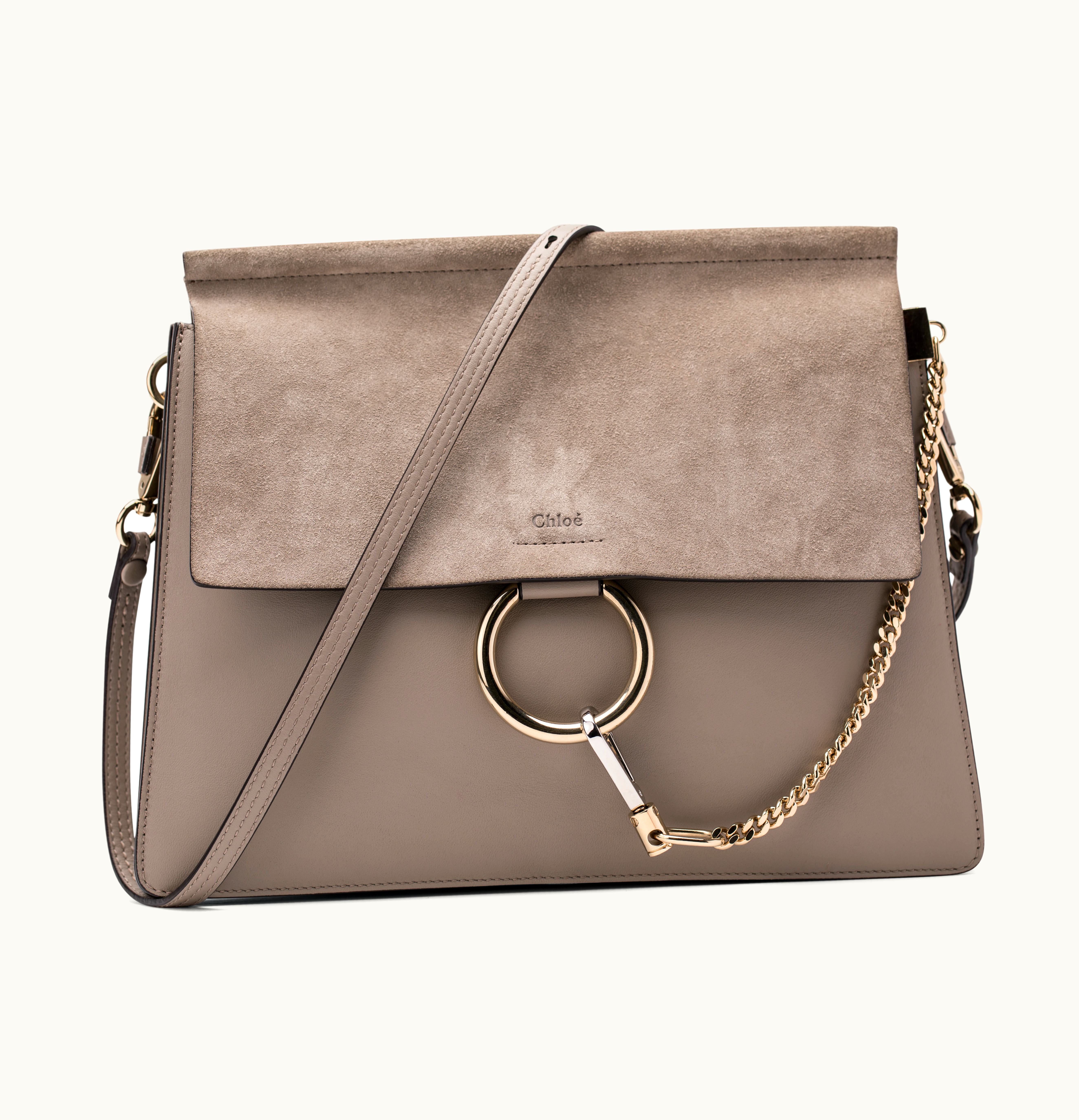 Chloé Chloe Faye Shoulder Bag Motty Grey