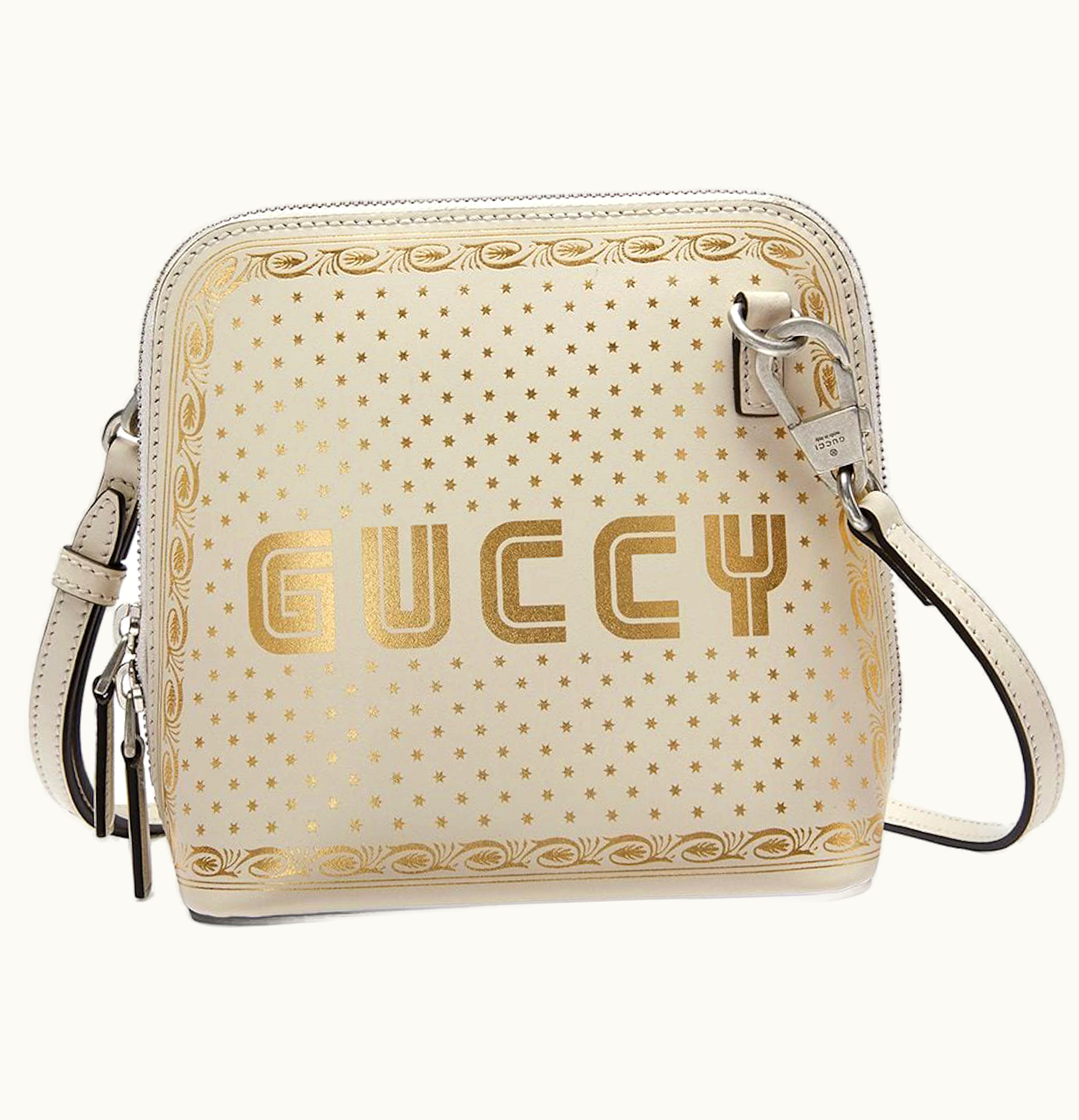 Gucci Gucci Guccy Top Zip Shoulder Bag Mini White Gold