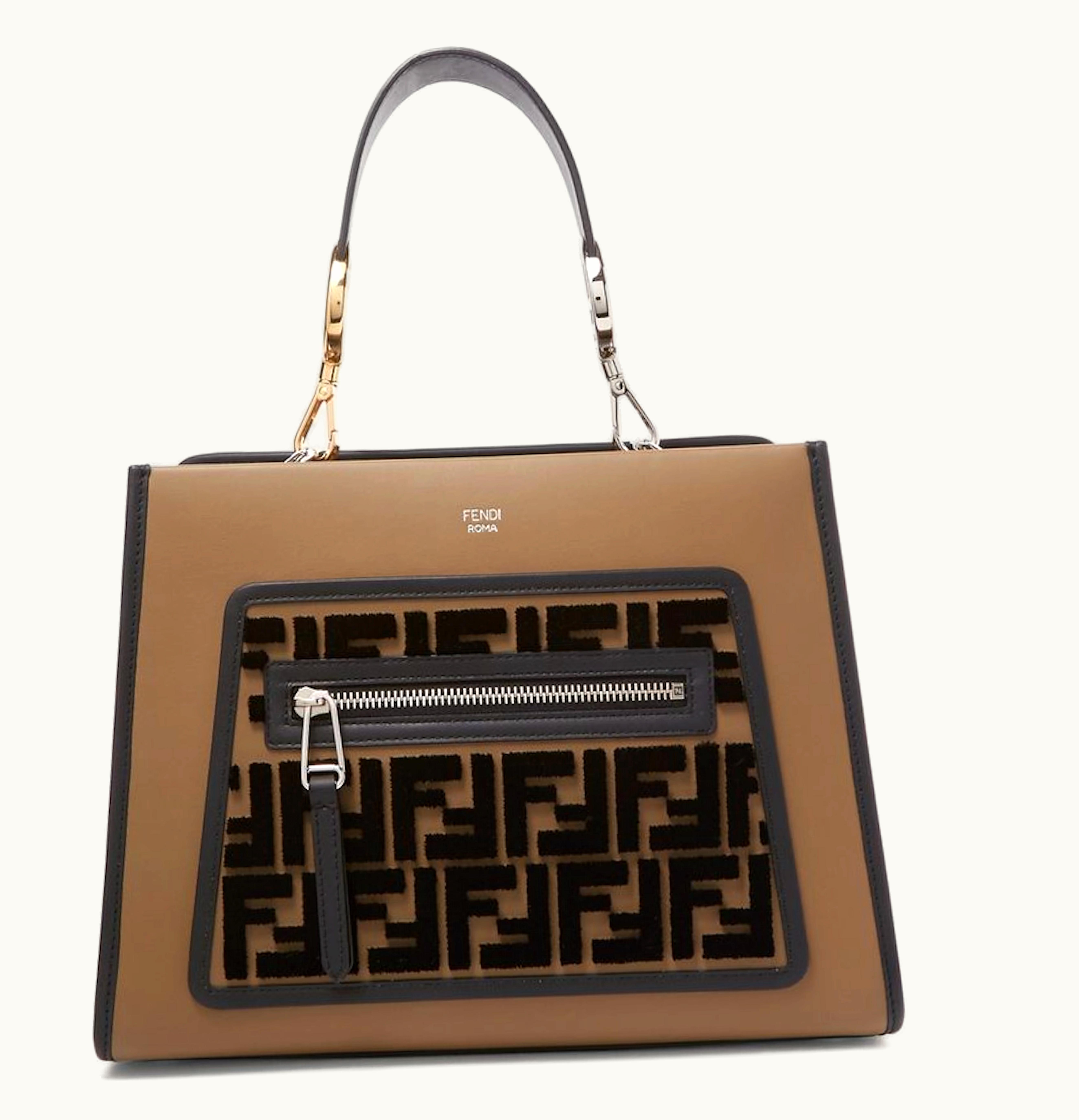 Fendi Fendi Runaway FF Motif Carpet Weave Small Brown