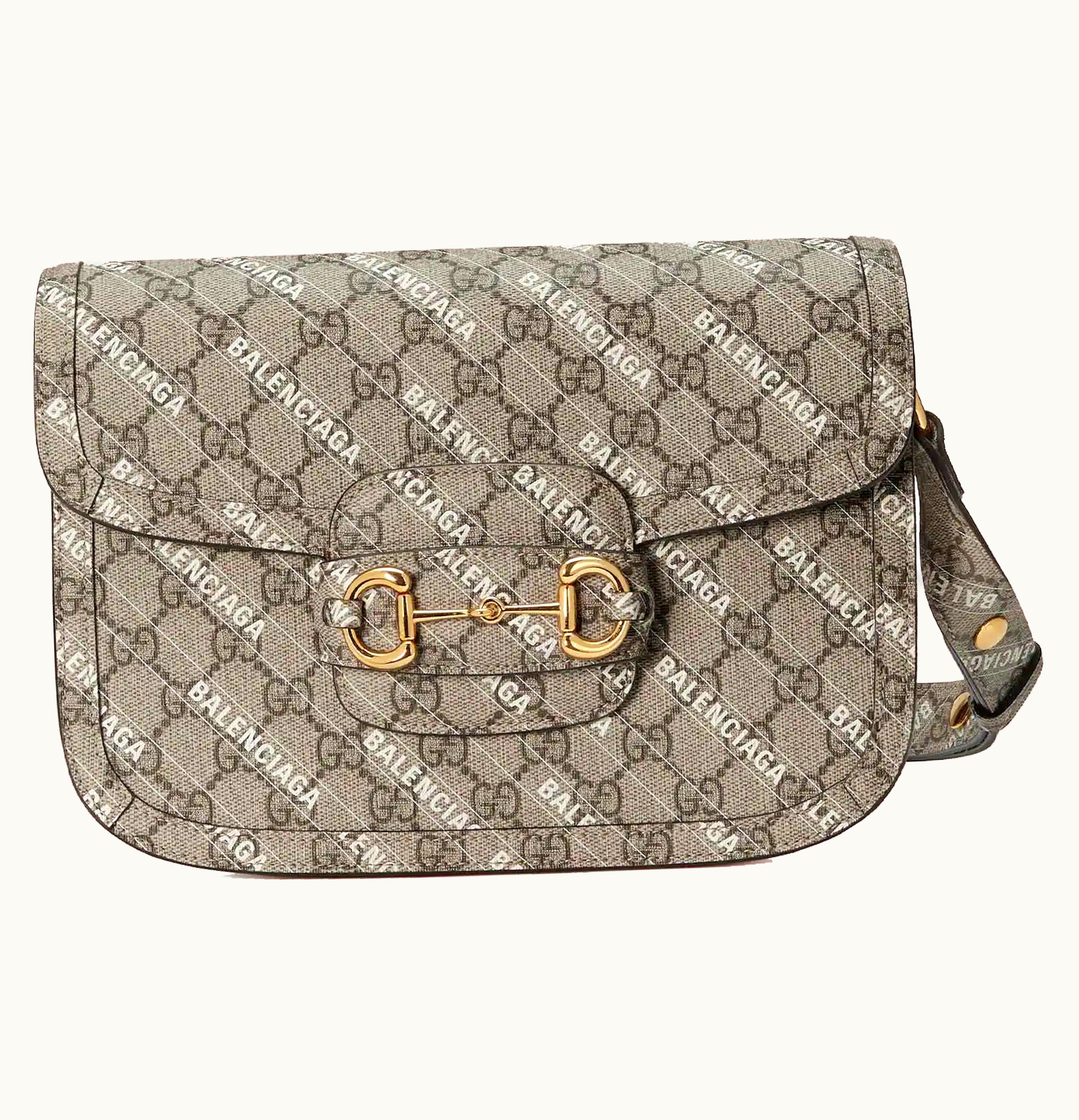 Gucci Gucci x Balenciaga The Hacker Project Small Gucci Horsebit 1955 Beige Ebony