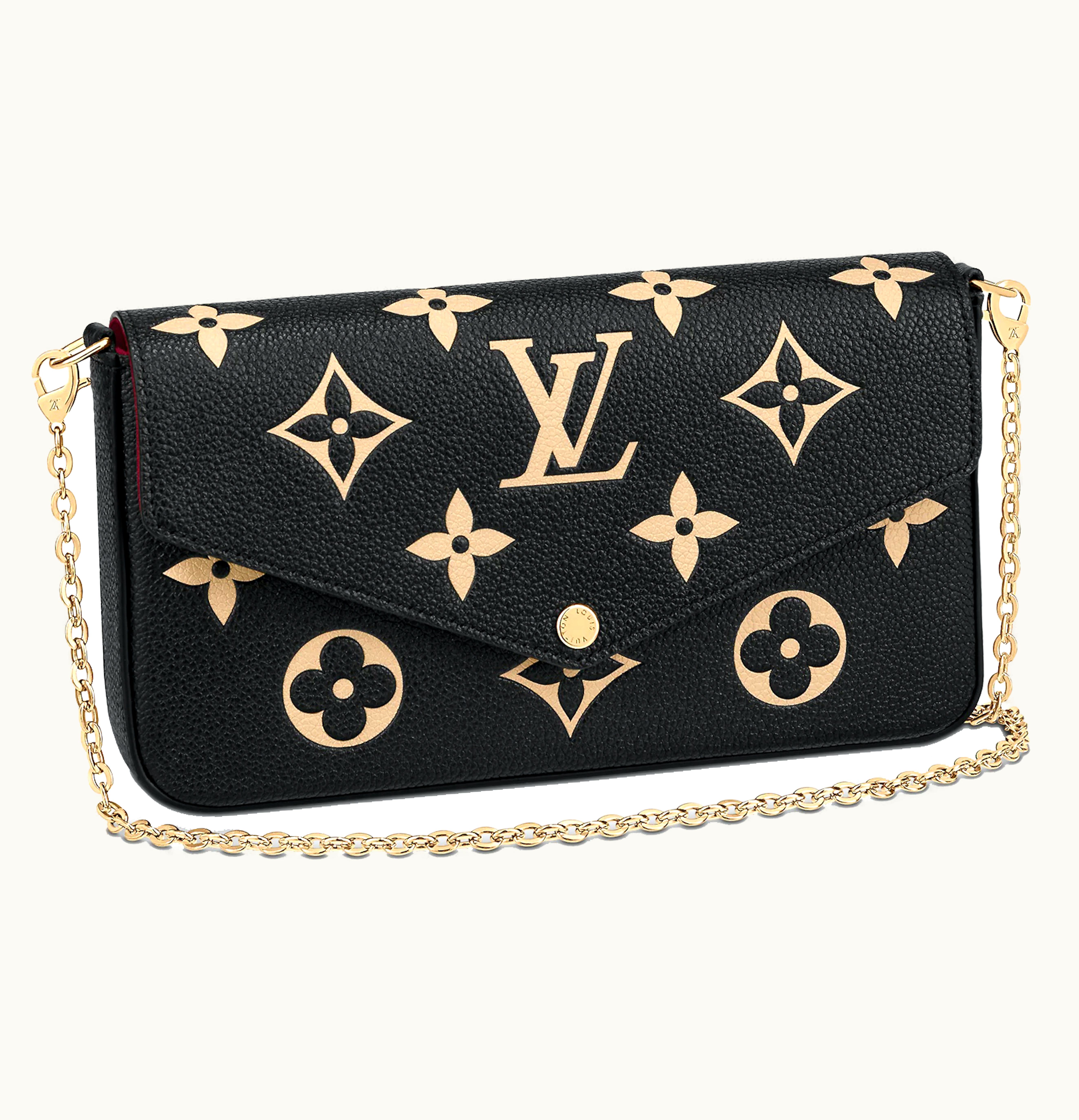 Louis Vuitton Louis Vuitton Felicie Pochette Bicolor Monogram Empriente Black Beige