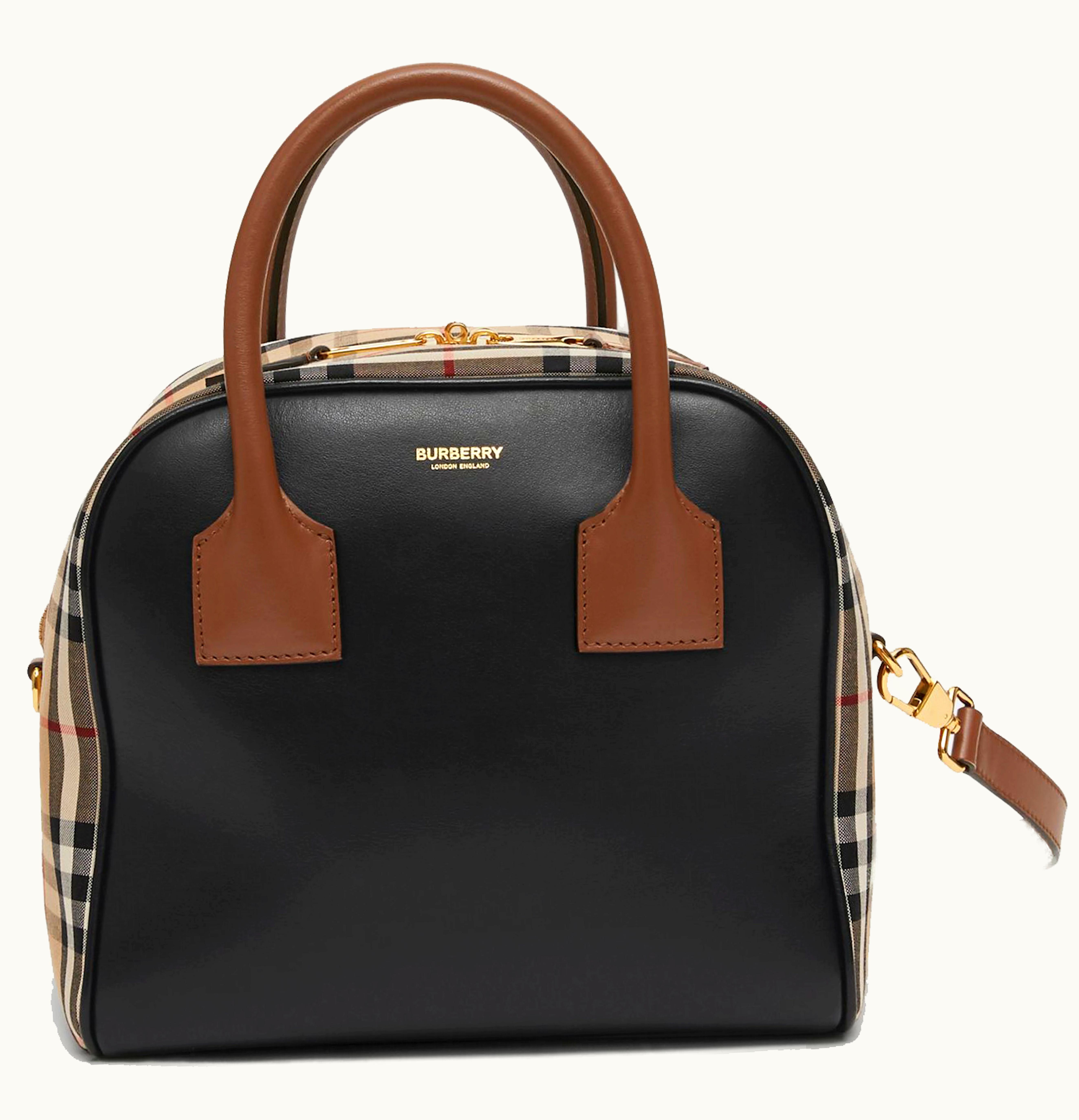 Burberry Burberry Vintage Check Cube Bag Leather Small Archive Beige