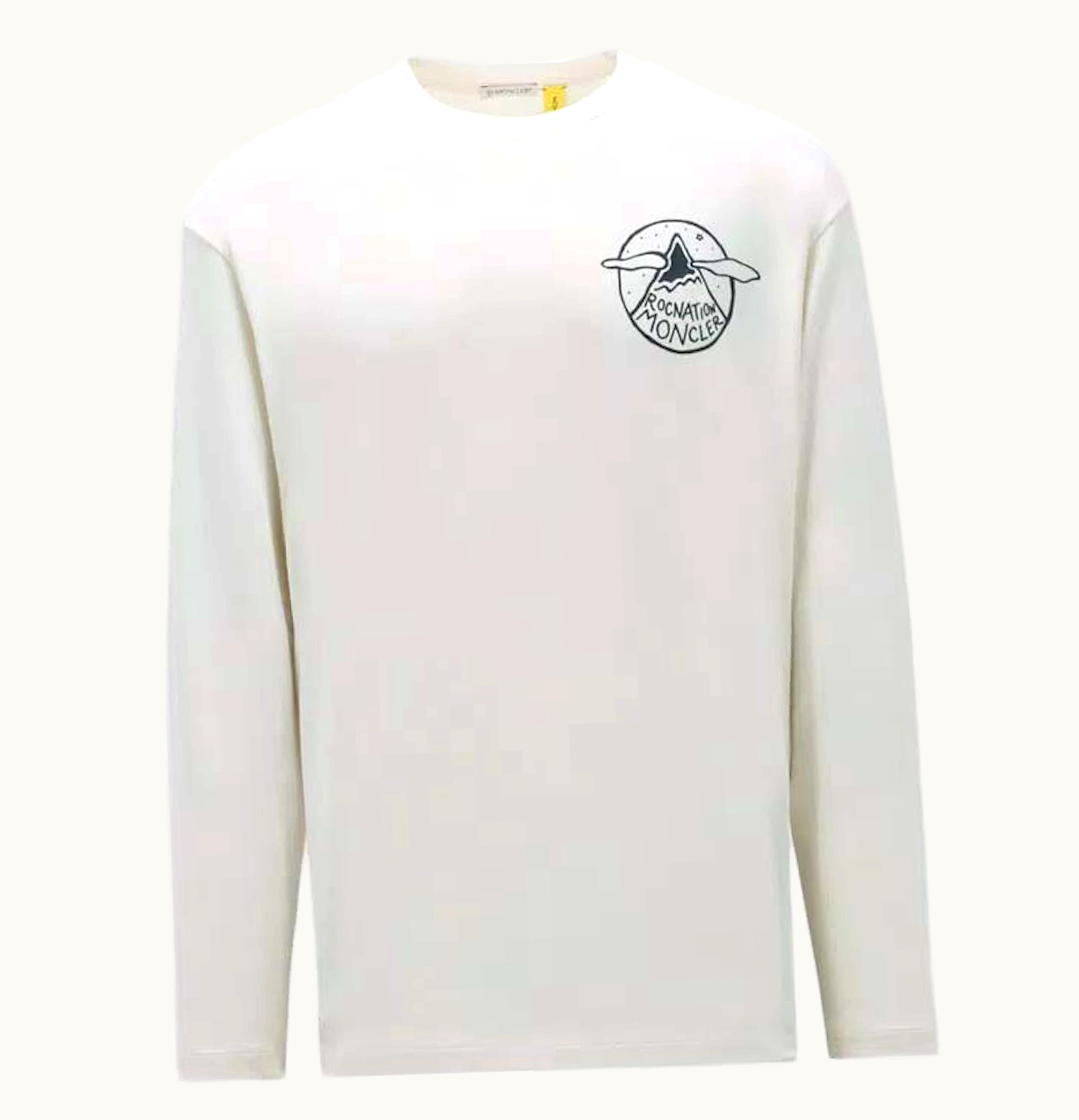 Moncler X Roc Nation By Jay Z Logo Long Sleeve T Shirt Off White