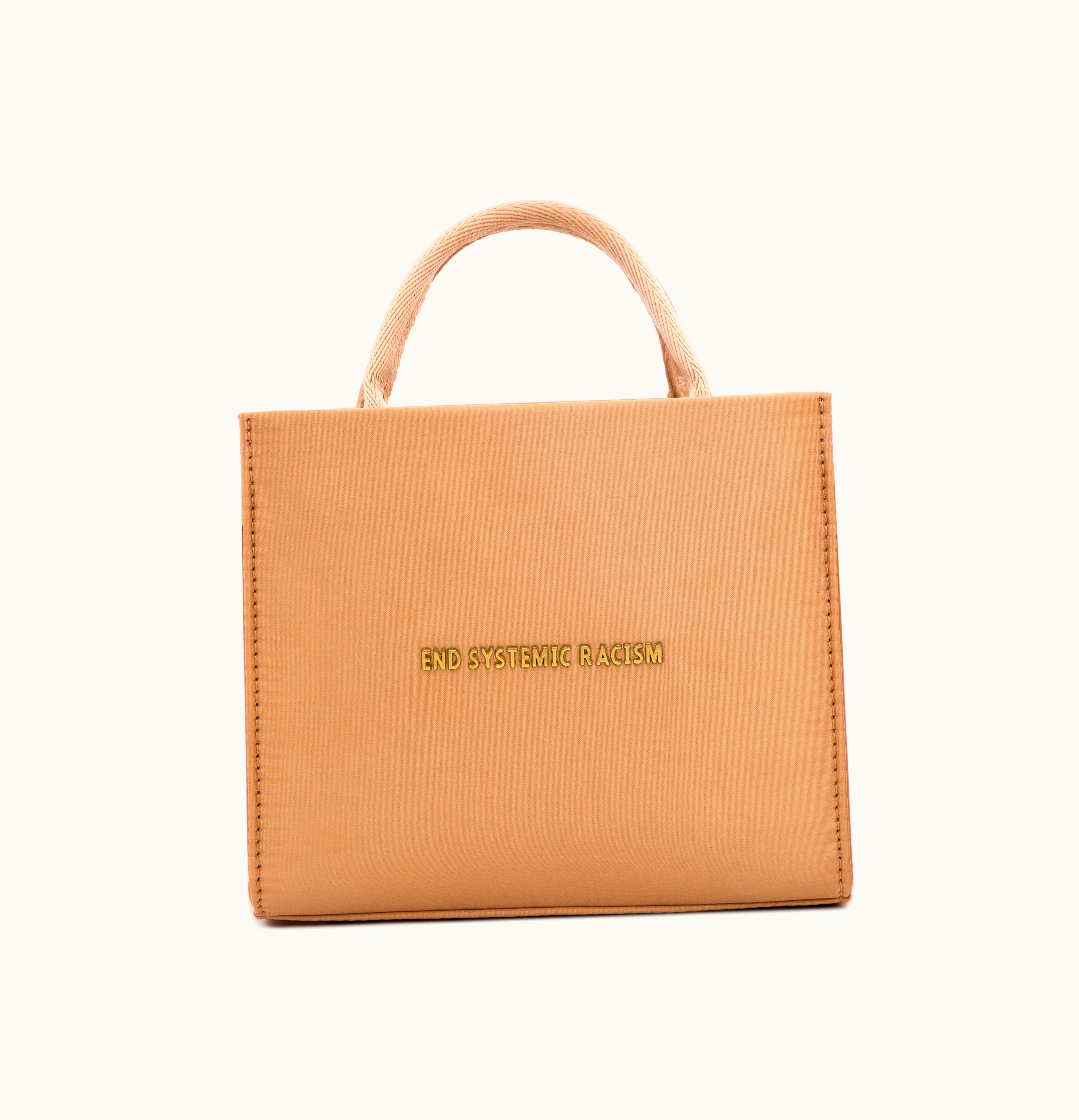 Brandon Blackwood Brandon Blackwood End Systemic Racism ESR Tote Satin Beige
