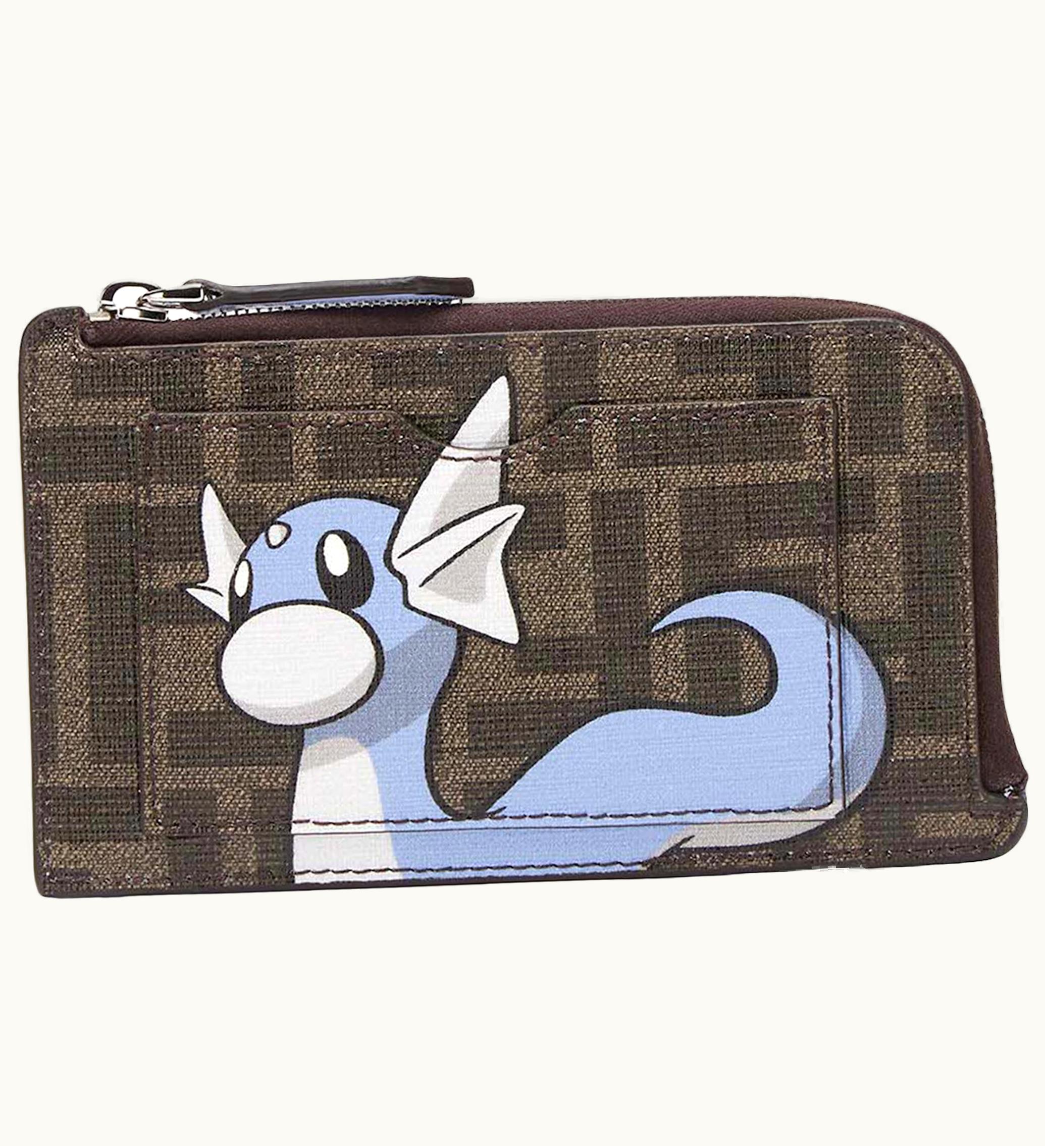 Fendi Fendi X FRGMT X Pokemon FF Fabric Card Holder Card Case Brown Light Blue