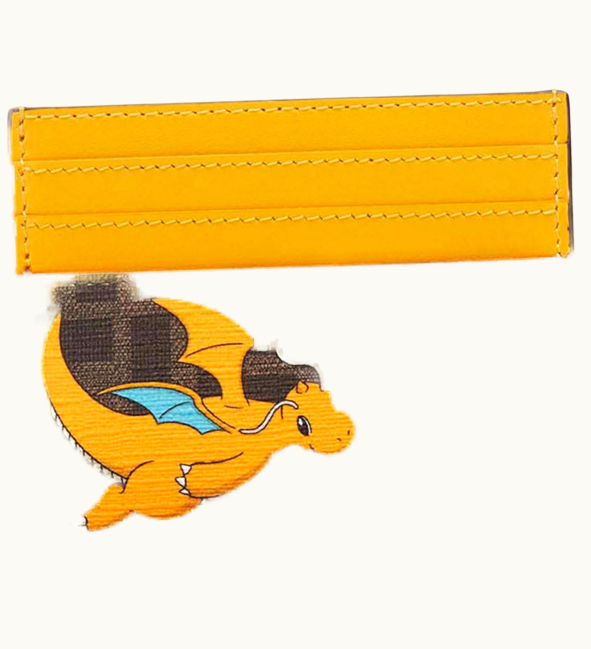 Fendi Fendi X FRGMT X Pokemon FF Fabric Card Holder Card Case Brown Yellow