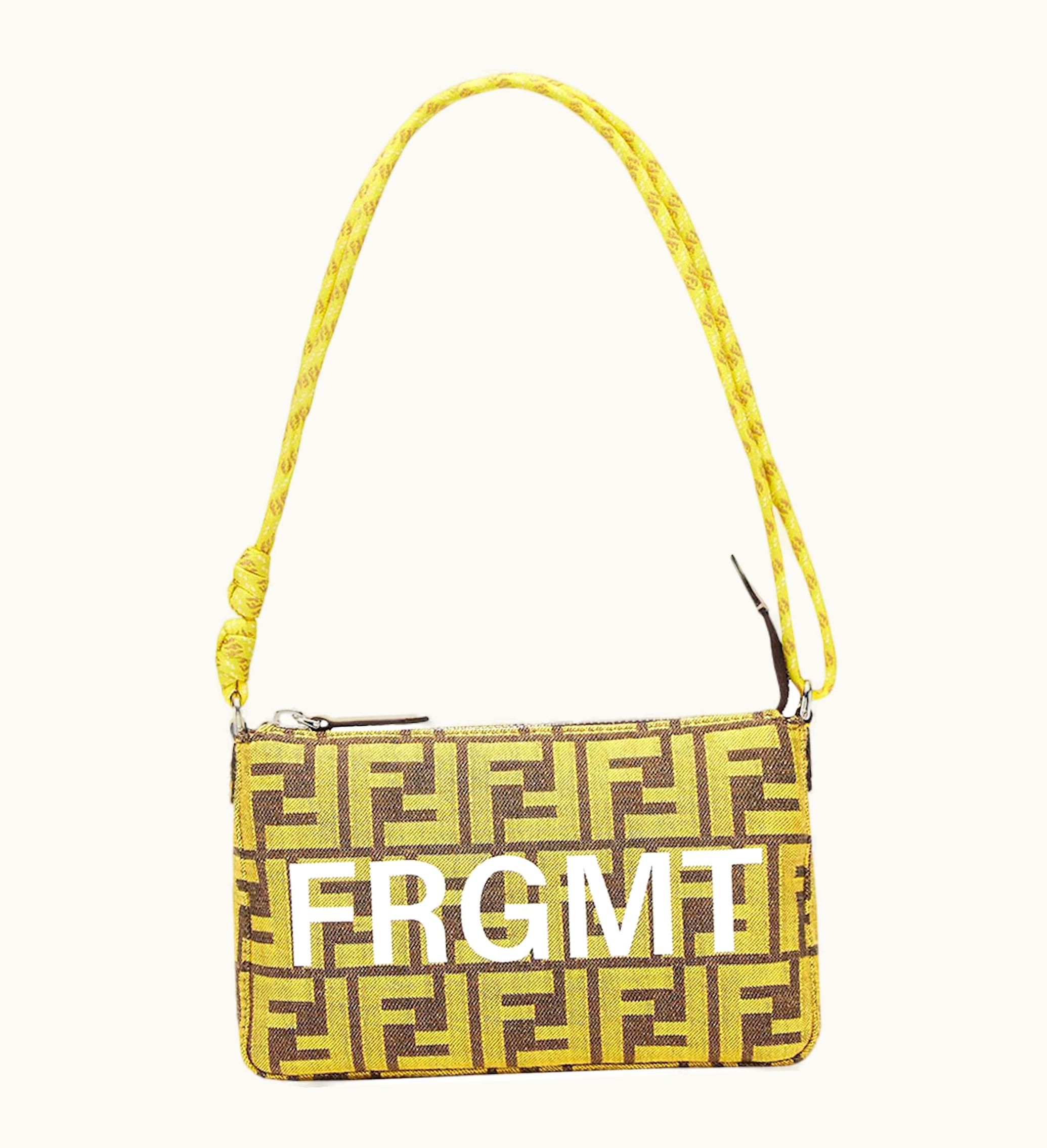 Fendi Fendi X FRGMT X Pokemon FF Fabric Bag Baguette Pouch Yellow
