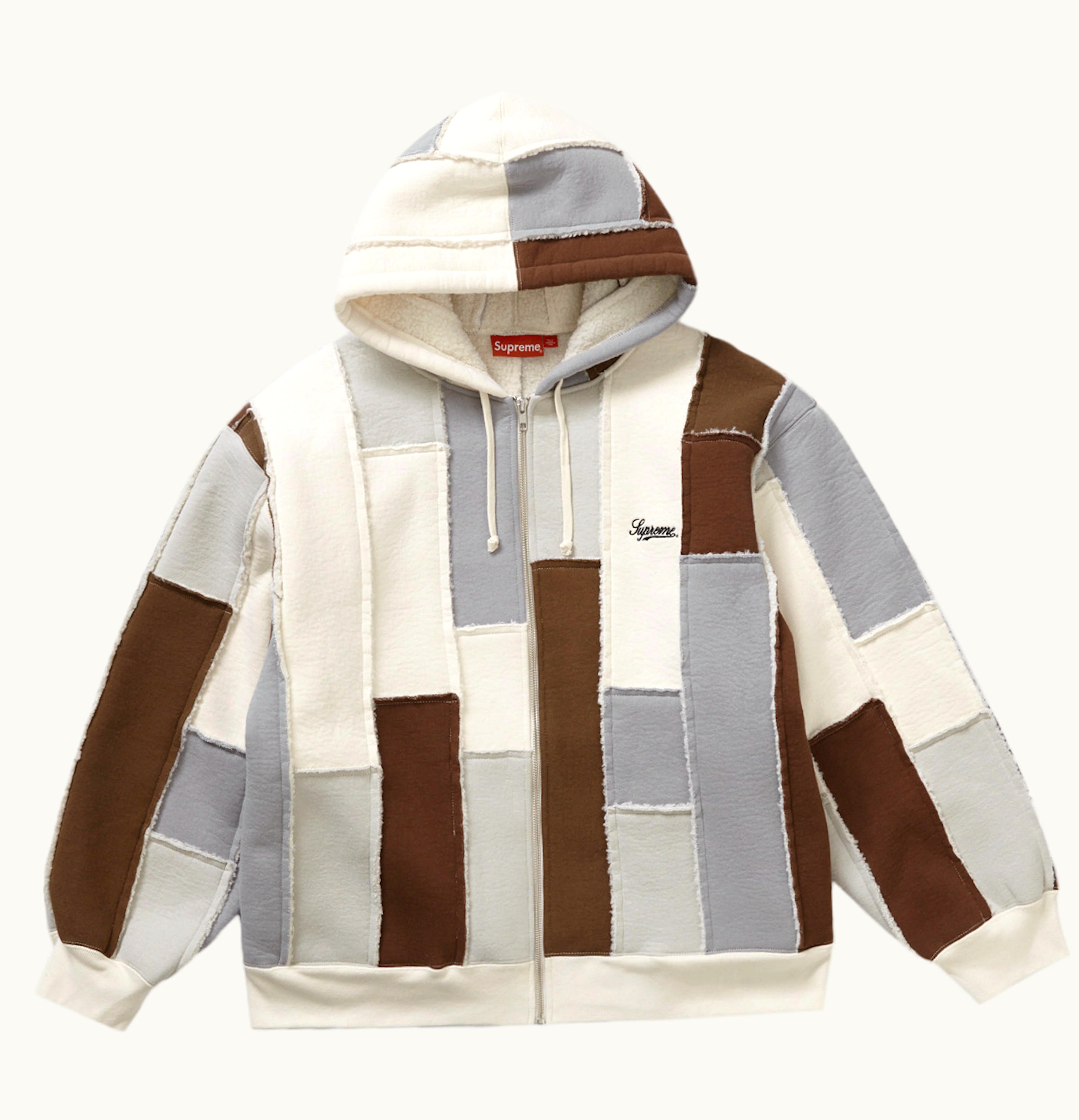 Supreme Supreme Faux Shearling Zip Up Hooded Sweatshirt Natural