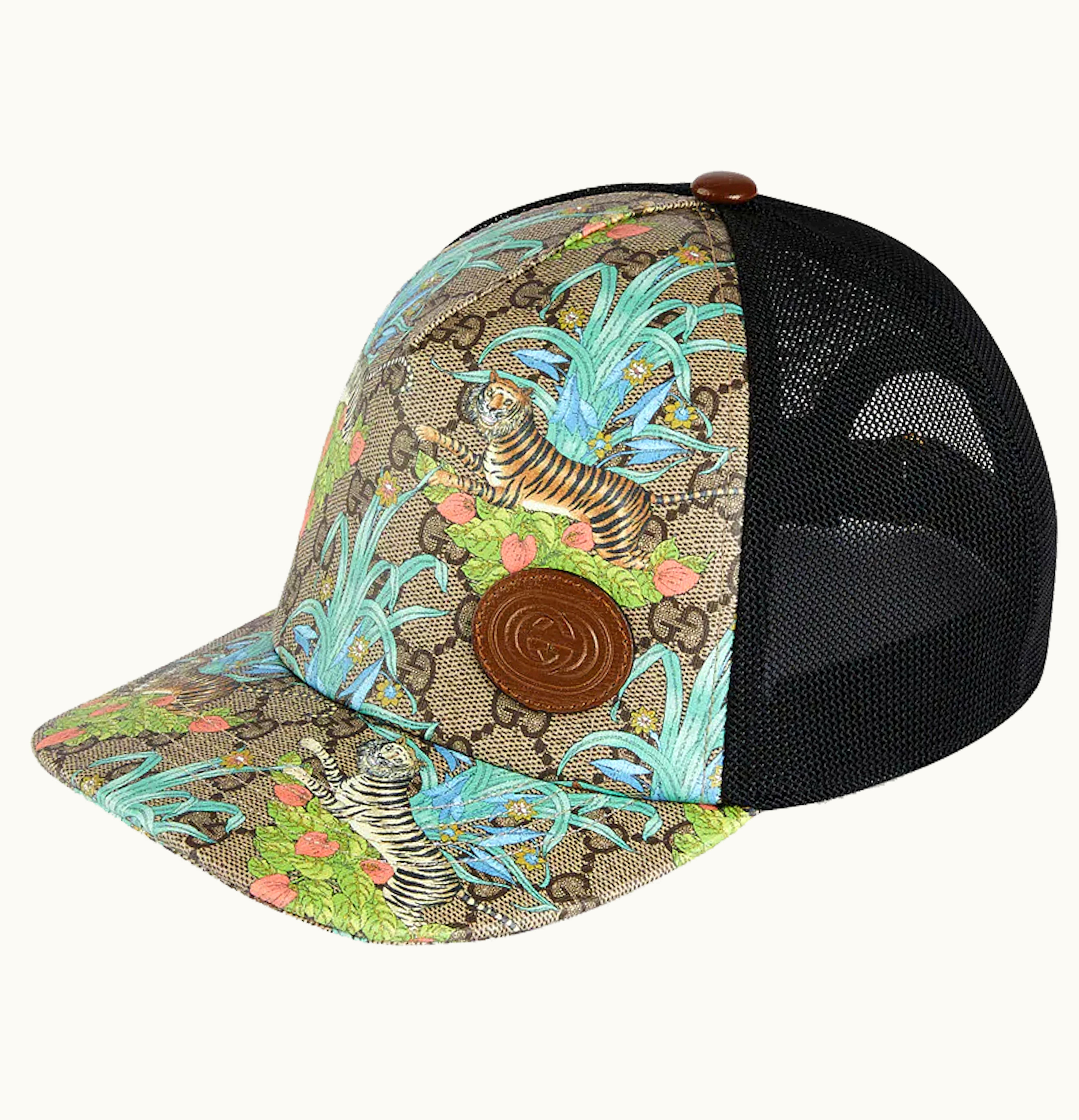 Gucci Gucci Tiger Baseball Hat Beige Ebony