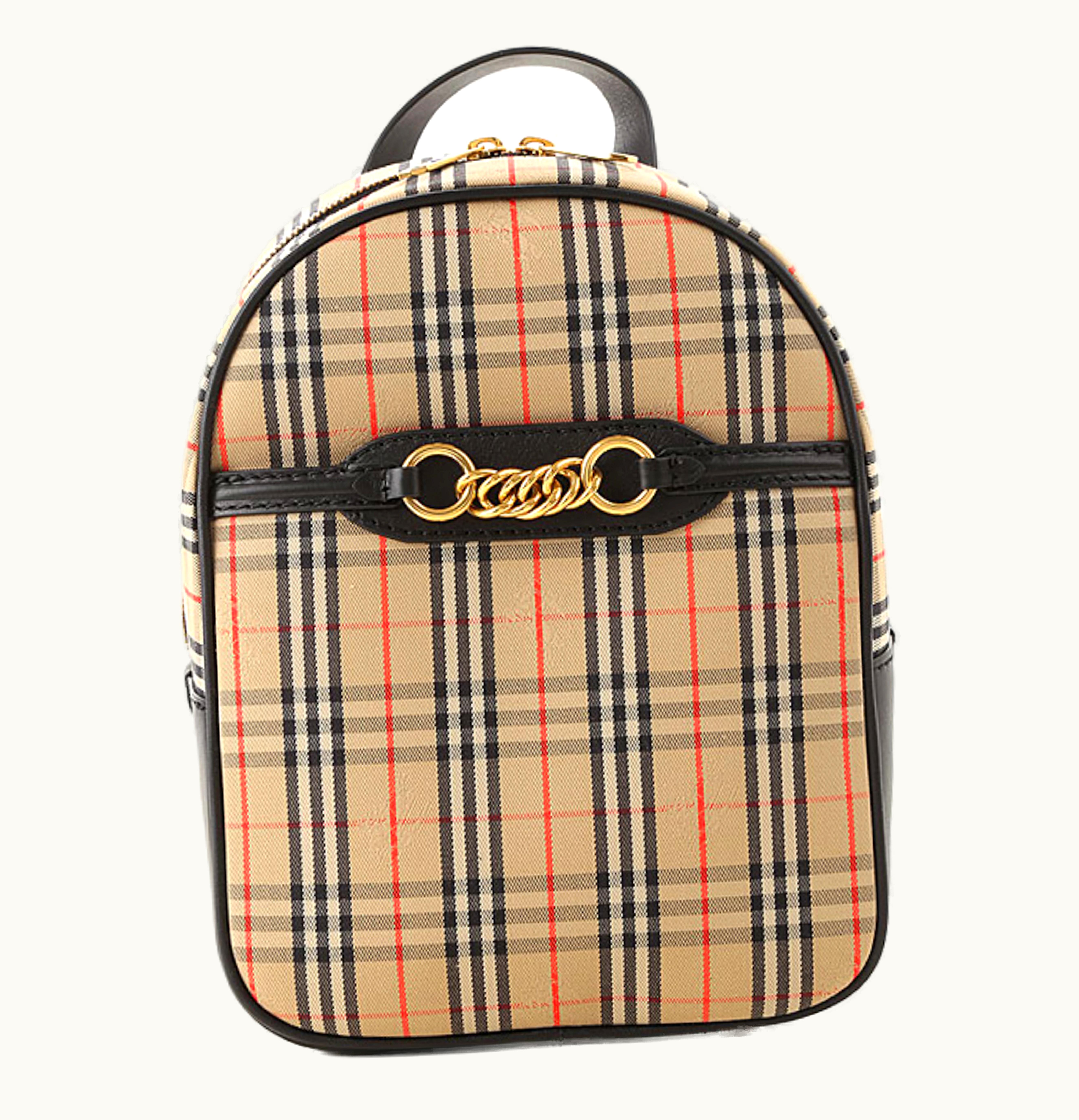 Burberry Burberry Backpack Check Gold tone Beige