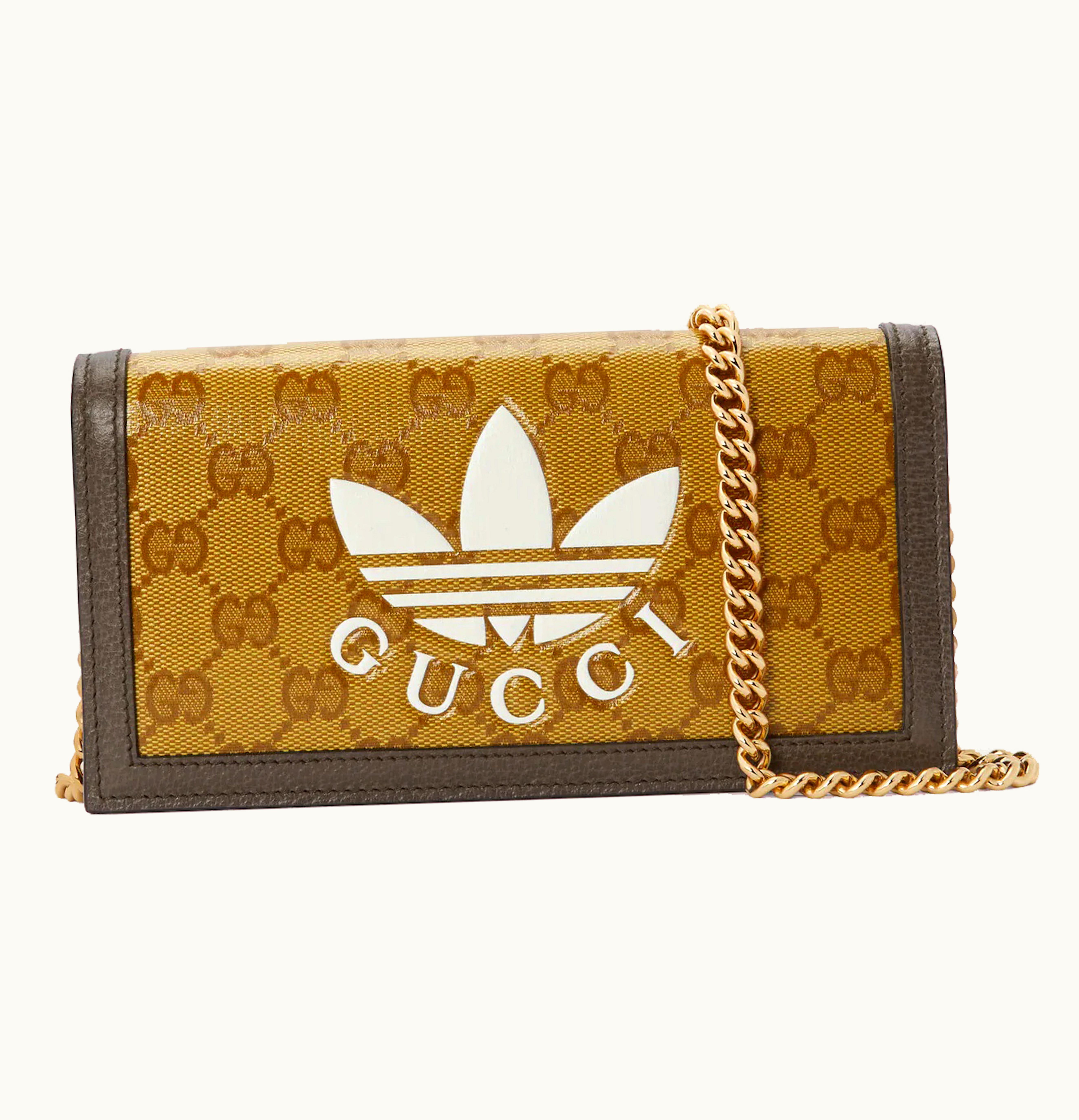 Gucci Gucci x adidas Wallet With Chain Beige Brown