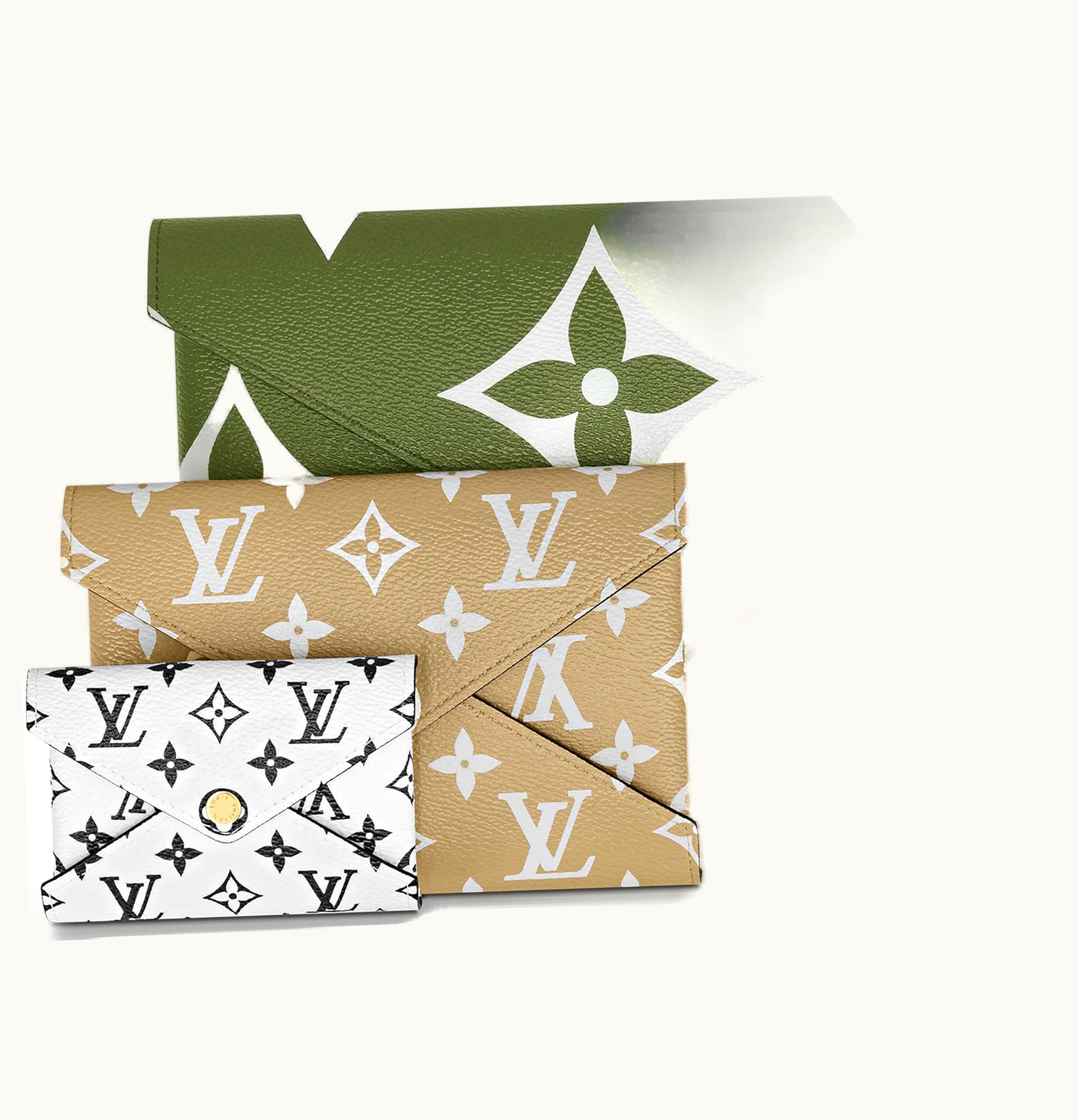 Louis Vuitton Louis Vuitton Pochette Kirigami Giant Monogram Khaki Green Beige
