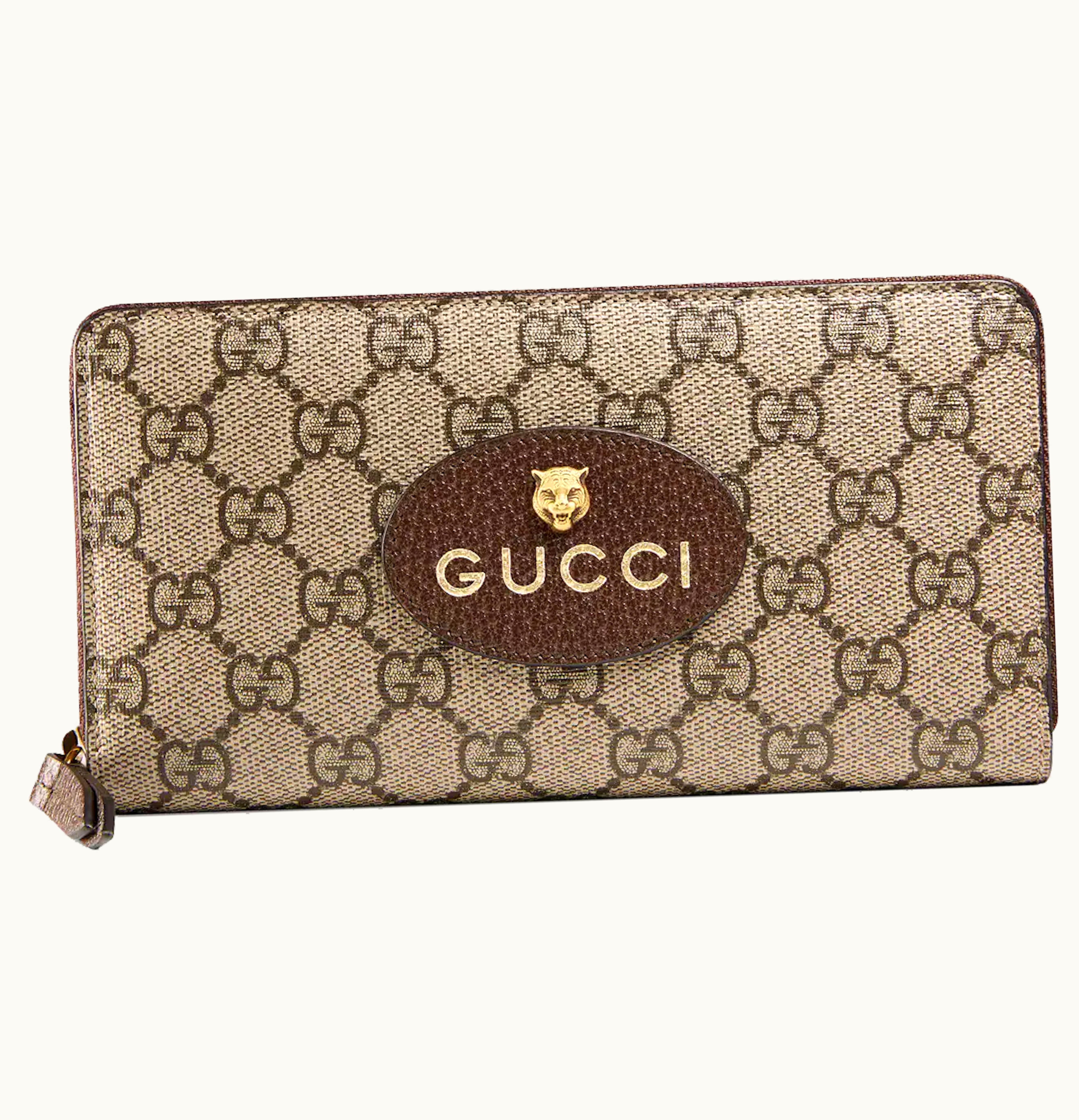 Gucci Gucci Neo Vintage GG Supreme Zip Around Wallet Beige Ebony