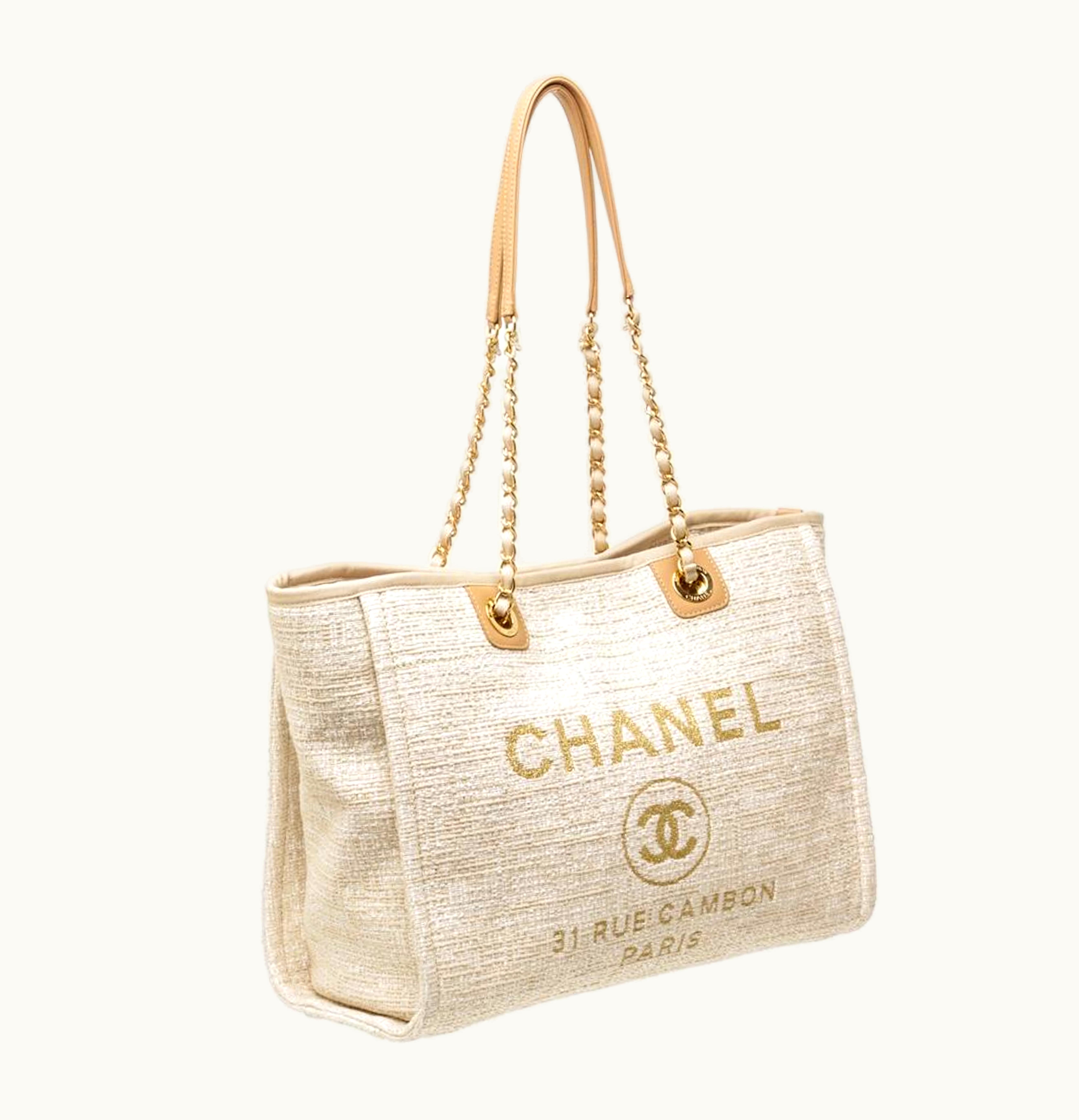 Chanel Chanel Deauville Tote Small Beige