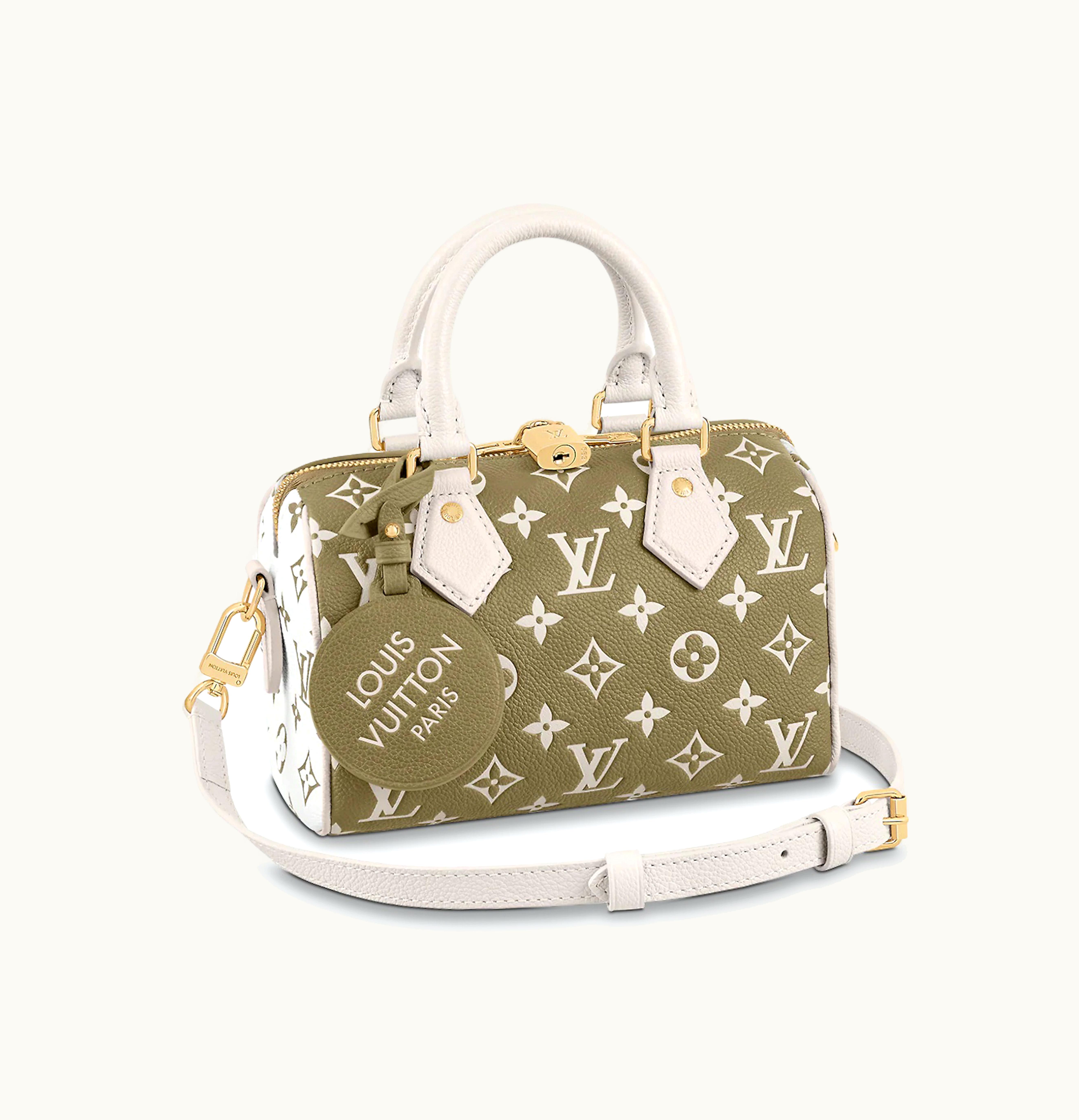 Louis Vuitton Louis Vuitton Speedy Bandouliere 20 Khaki Green Beige Cream