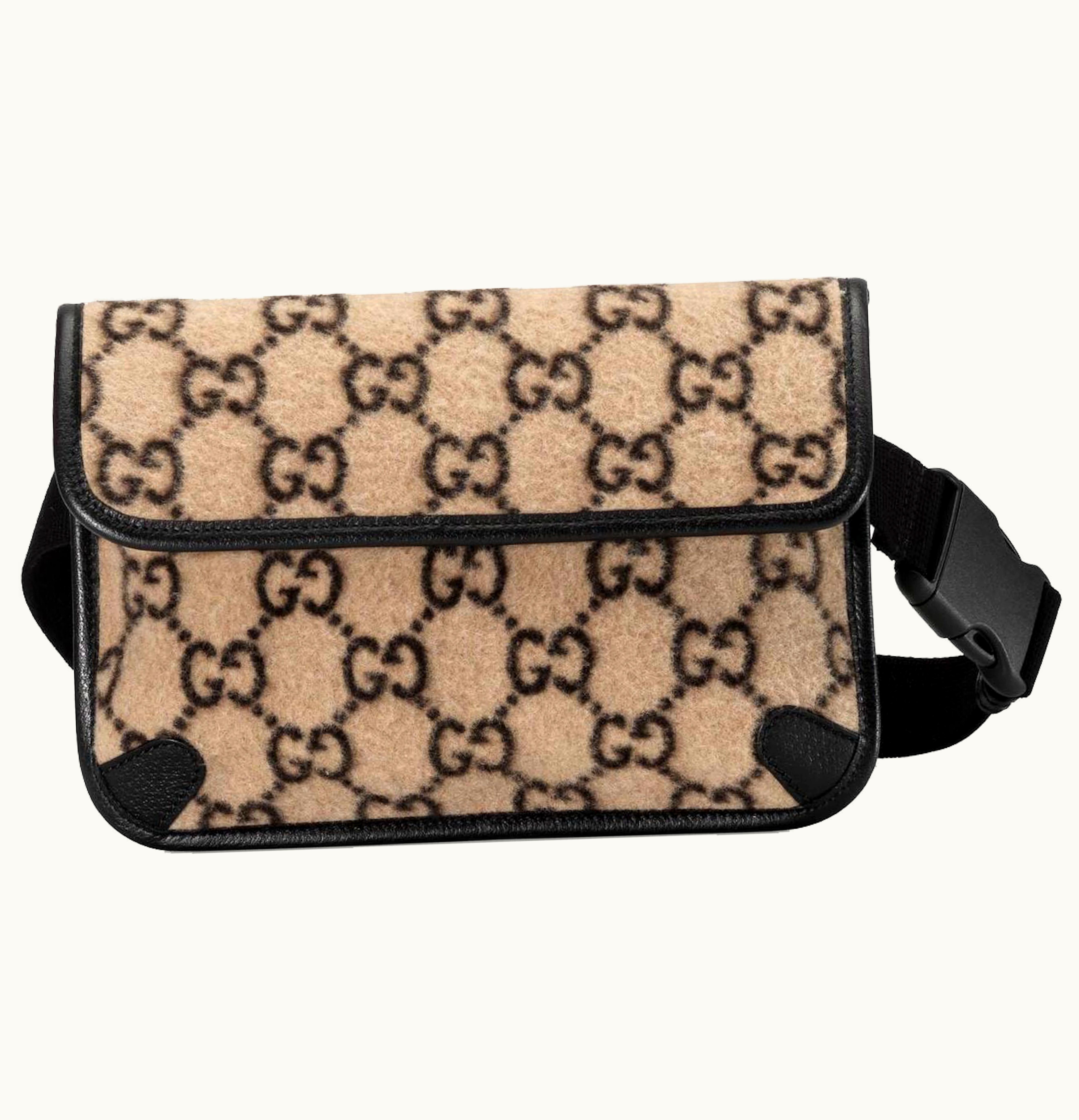 Gucci Gucci Belt Bag GG Wool Beige Ebony