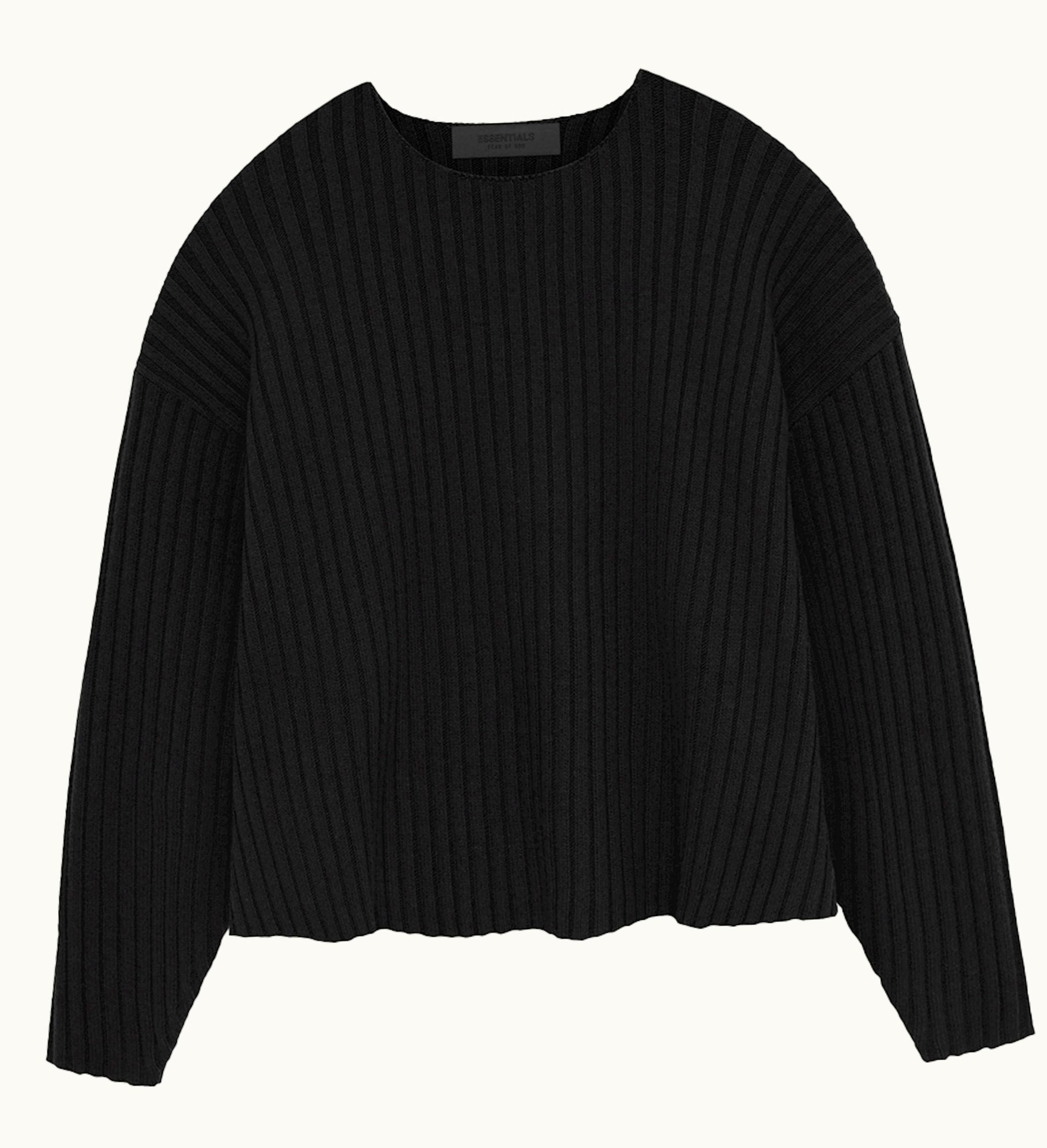 Fear of God Fear Of God Essentials Raw Neck Sweater Jet Black