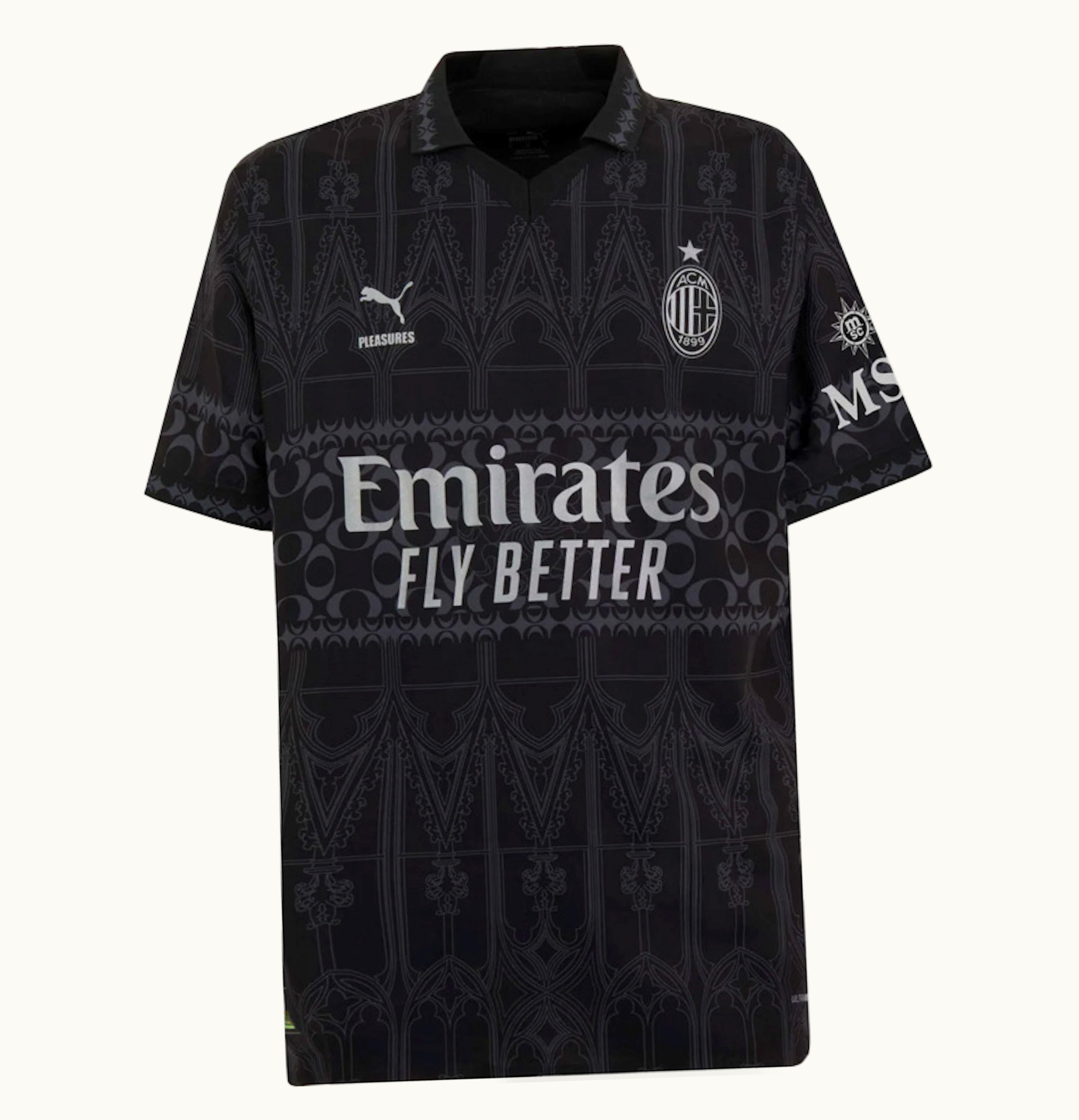 Puma X Pleasures AC Milan 2023 24 Dark Version Authentic Jersey Multicolor