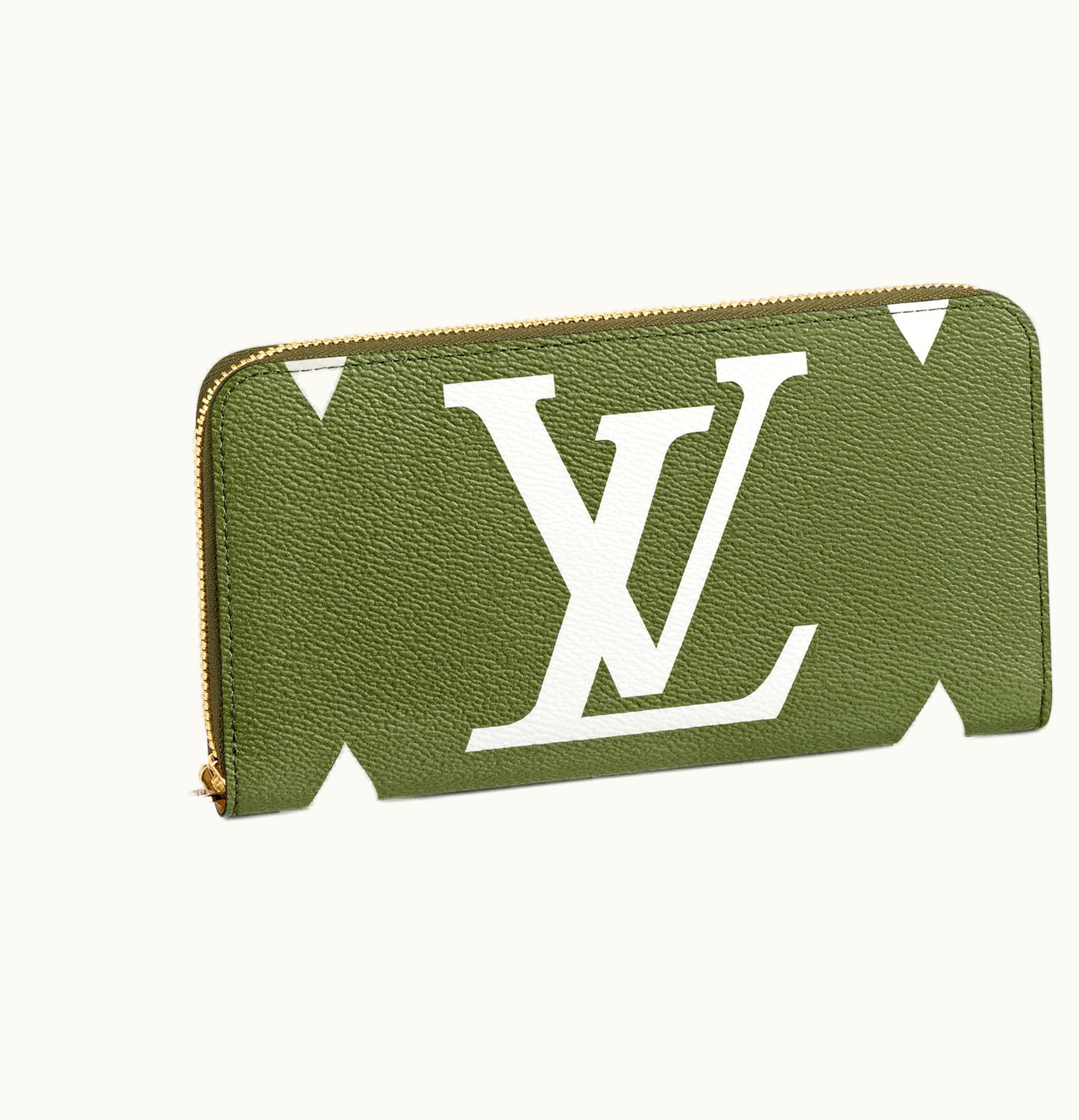 Louis Vuitton Louis Vuitton Zippy Wallet Giant Monogram Khaki Green Beige