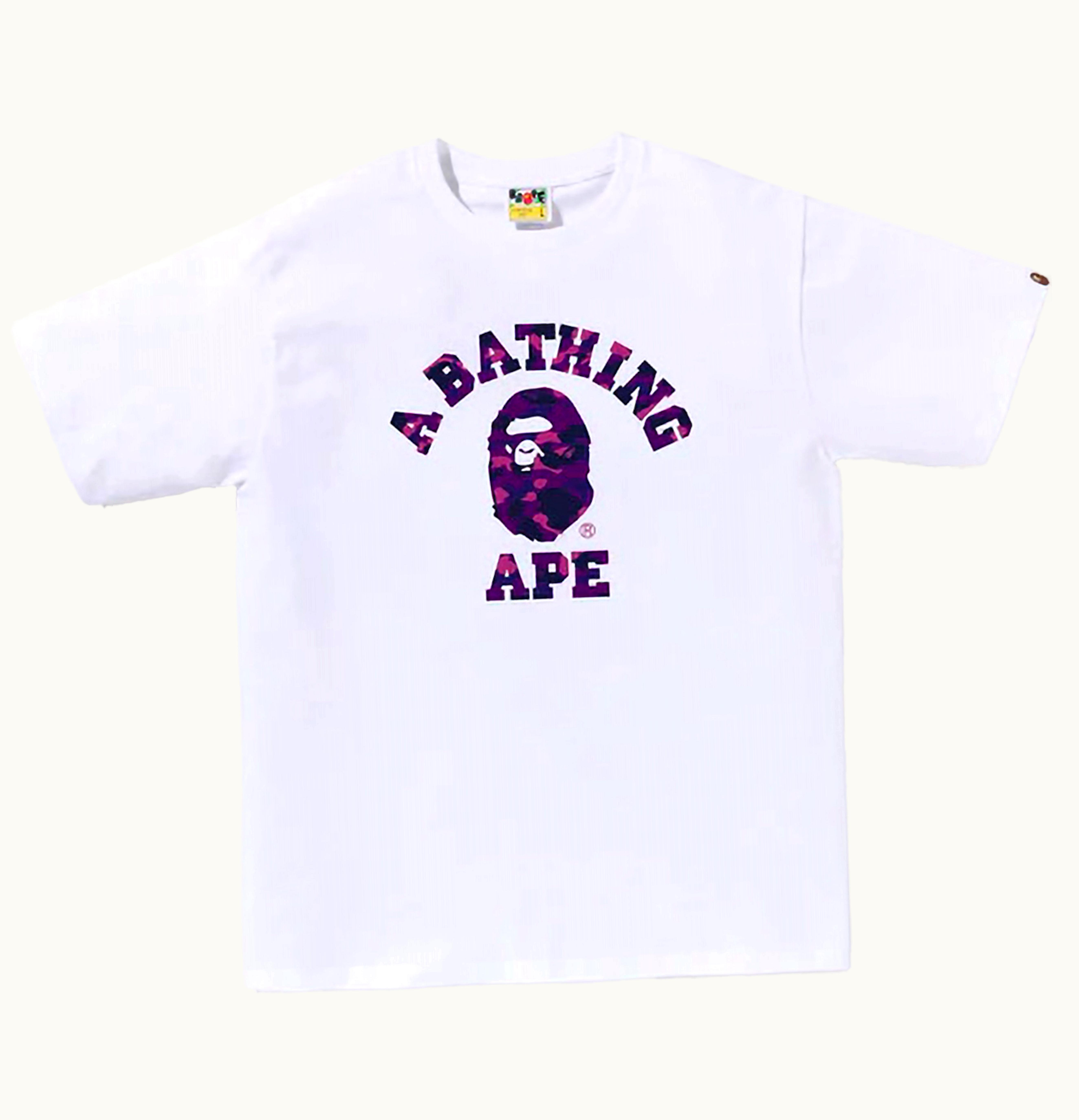 BAPE BAPE Color Camo College Tee SS24 White Purple
