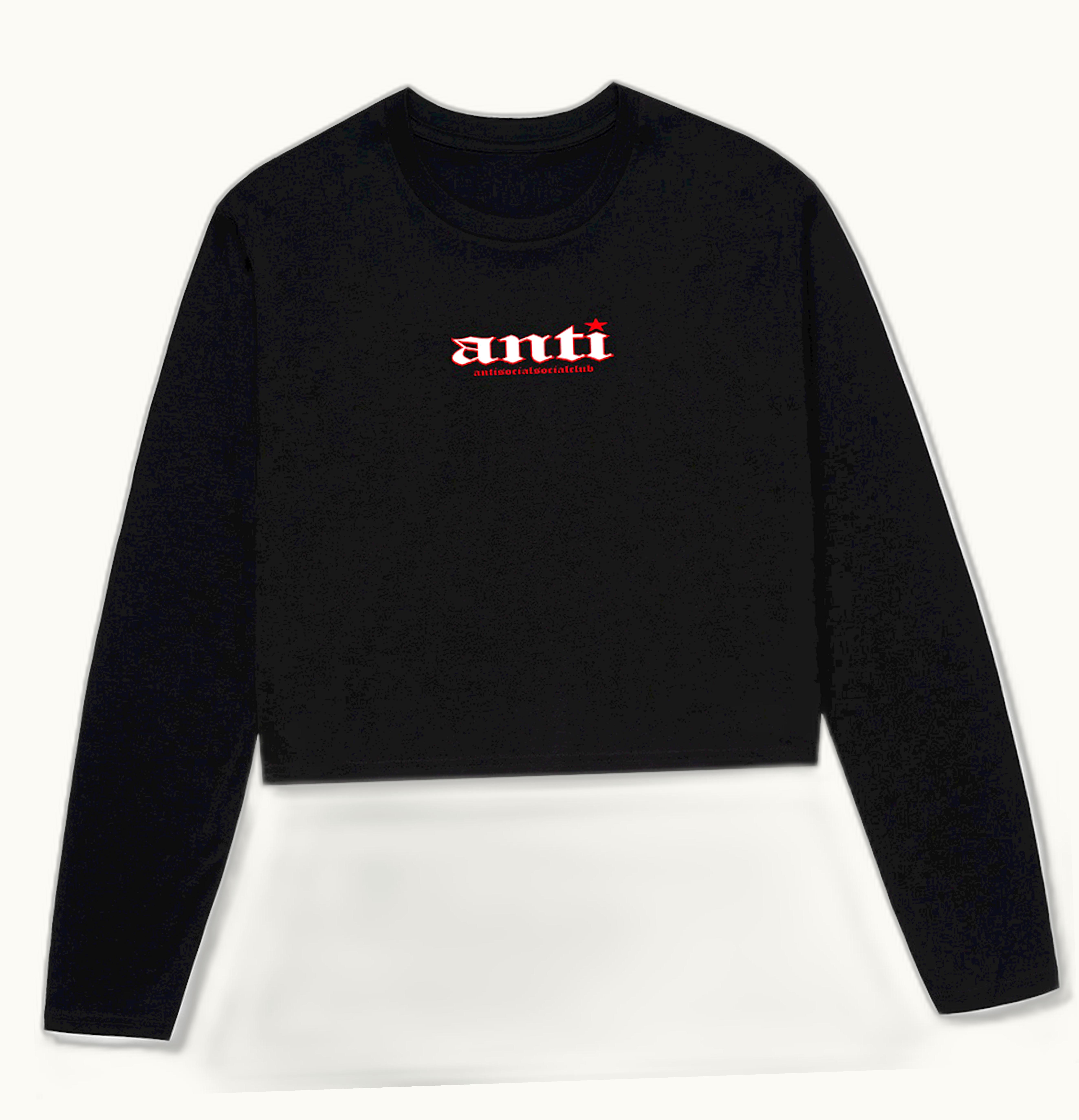 Anti Social Social Club Anti Social Social Club You Dont Know Me Womens Crop L S Tee Black