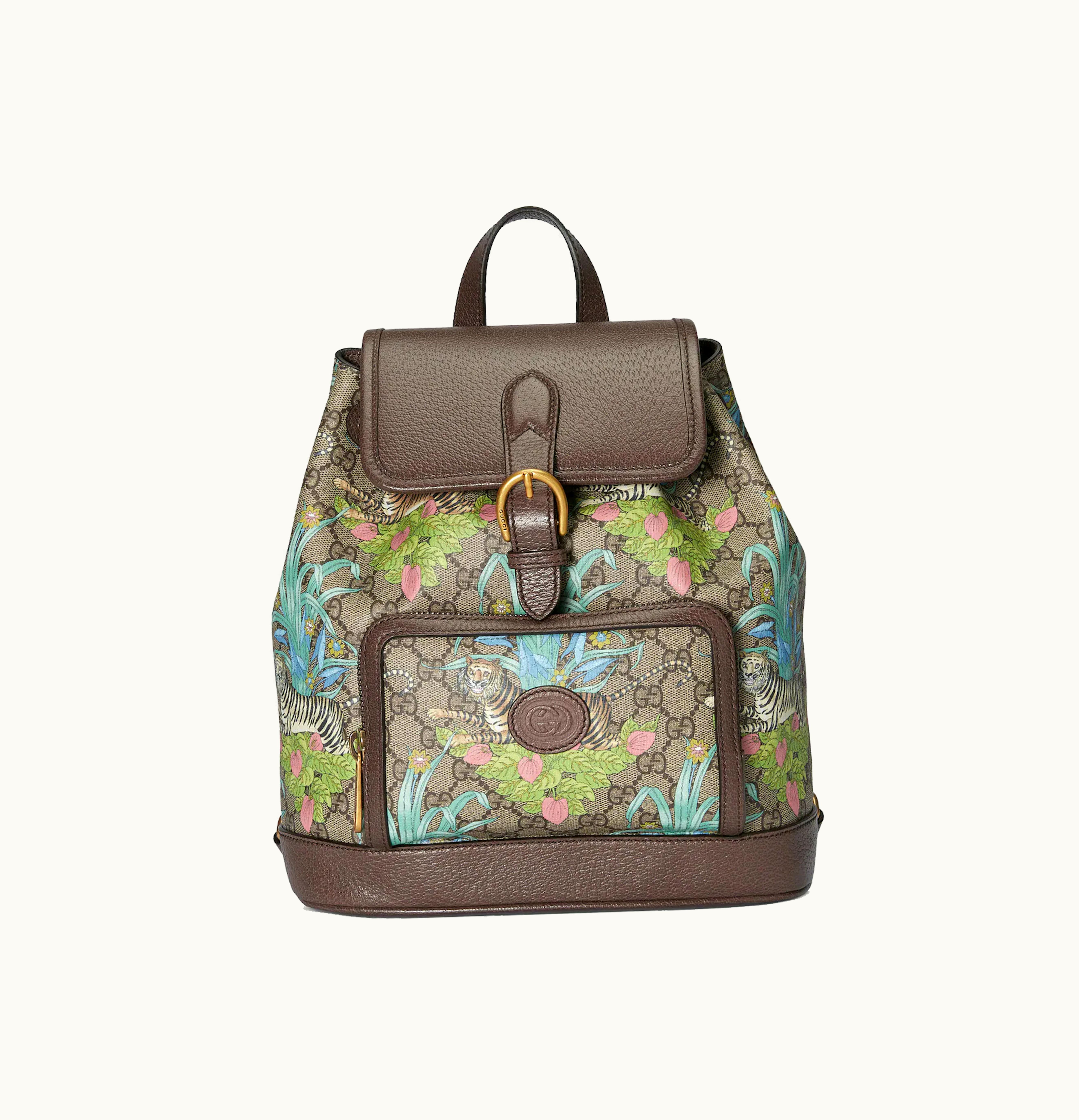 Gucci Gucci Tiger GG Backpack Beige Ebony